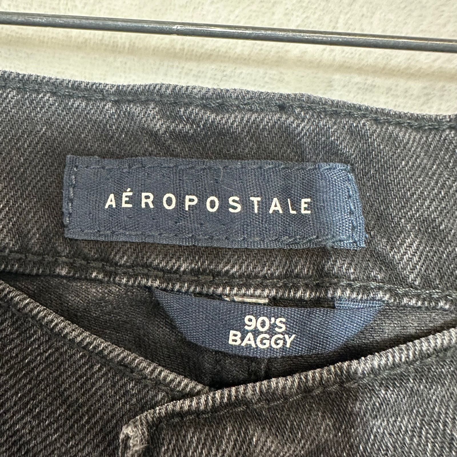 Aeropostale Aeropostale 12 90s Baggy Distressed Black Jeans Punk Grunge Size 34" / US 12 / IT 48 - 7 Thumbnail