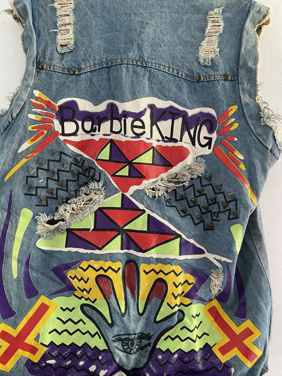Vintage Distressed denim vest custom Size US M / EU 48-50 / 2 - 3 Thumbnail