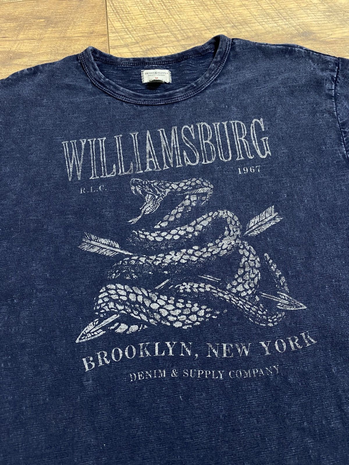 Denim & Supply Ralph Lauren Denim & Supply Ralph Lauren Williamsburg Brooklyn Snake Tee Size US XL / EU 56 / 4 - 2 Thumbnail