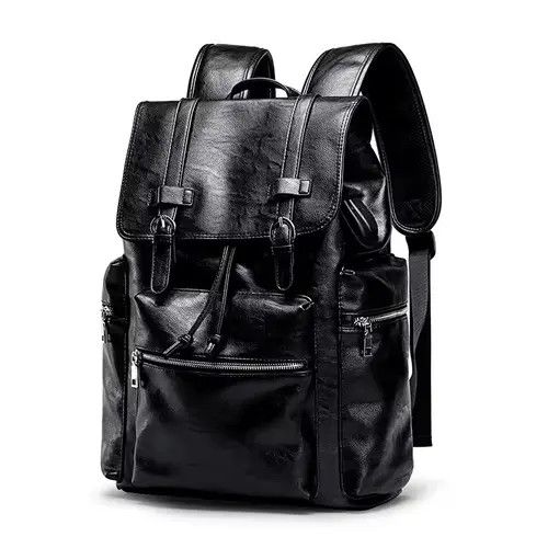 VIBE Capacity Streetwear PU Leather Backpack Bag Size ONE SIZE - 1 Thumbnail