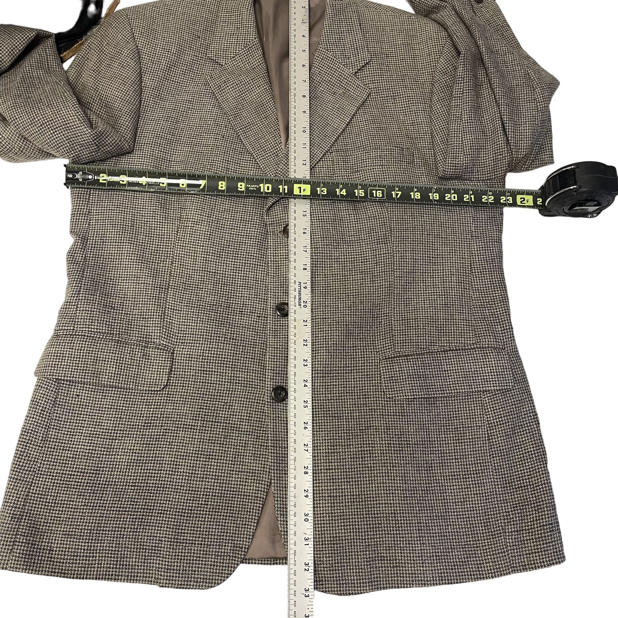 Savile Row Savile Row Gray Check Sport Coat 100% SILK Jacket 3 Btn Size 44R - 5 Thumbnail