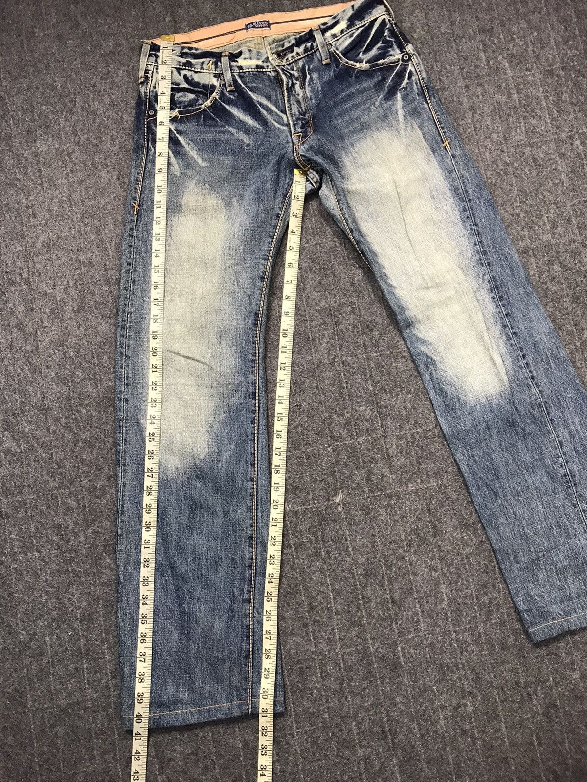 Japanese Brand Blue Way Nippon Faded Indigo Denim Fits Size 31 Size US 31 - 12 Thumbnail