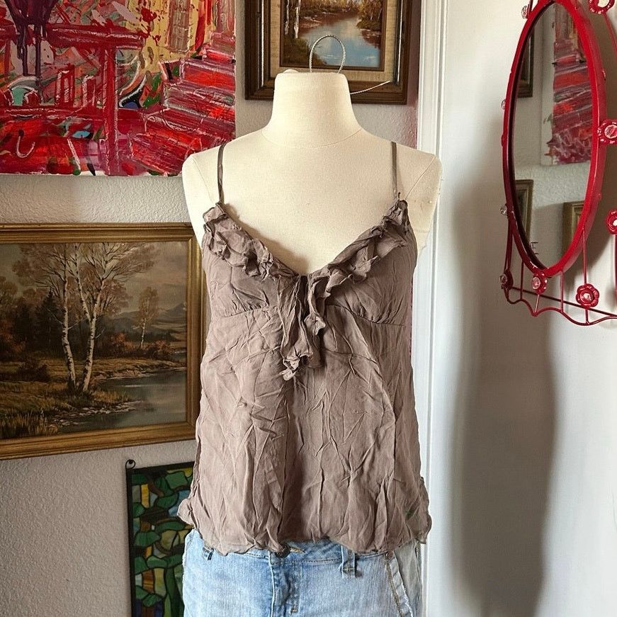 Other vintage gold hawk brown babydoll tank top Size S / US 4 / IT 40 - 1 Thumbnail