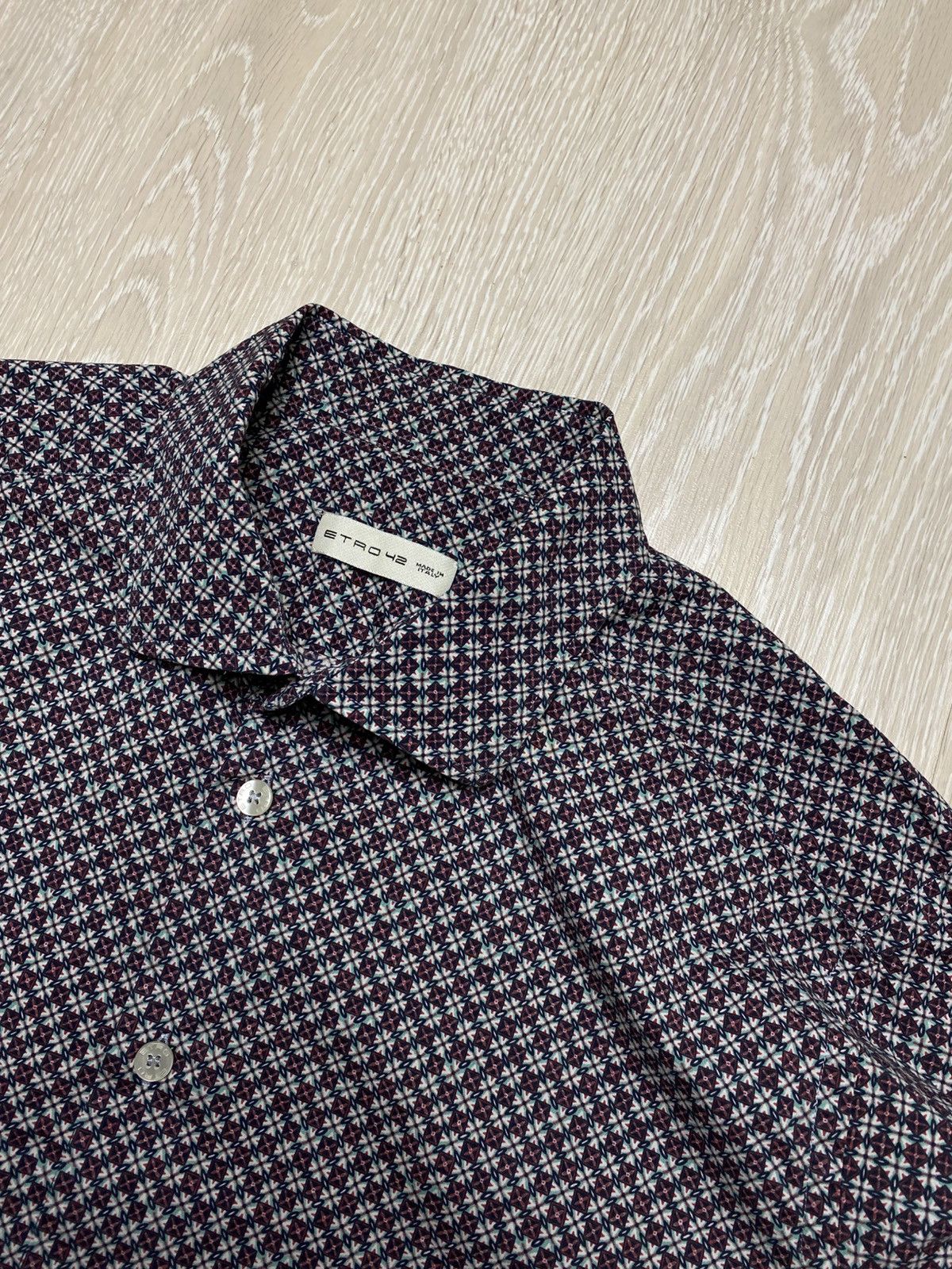 Etro Etro Milano Men’s Shirt Size 42 16.5 XL Geometric Tile Print Size US XL / EU 56 / 4 - 2 Thumbnail