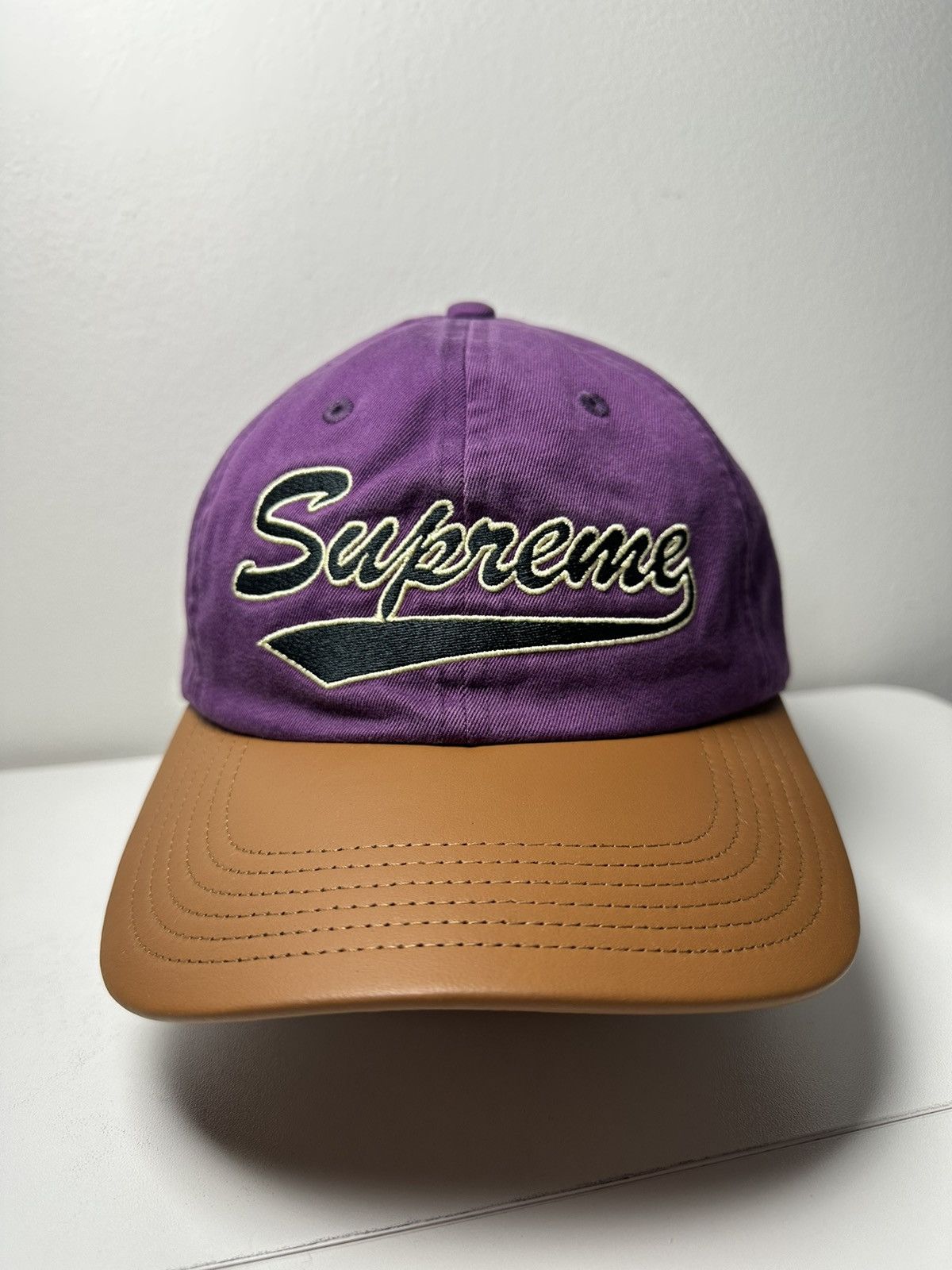 Supreme Supreme Leather Visor 6-Panel Cap Hat | Grailed