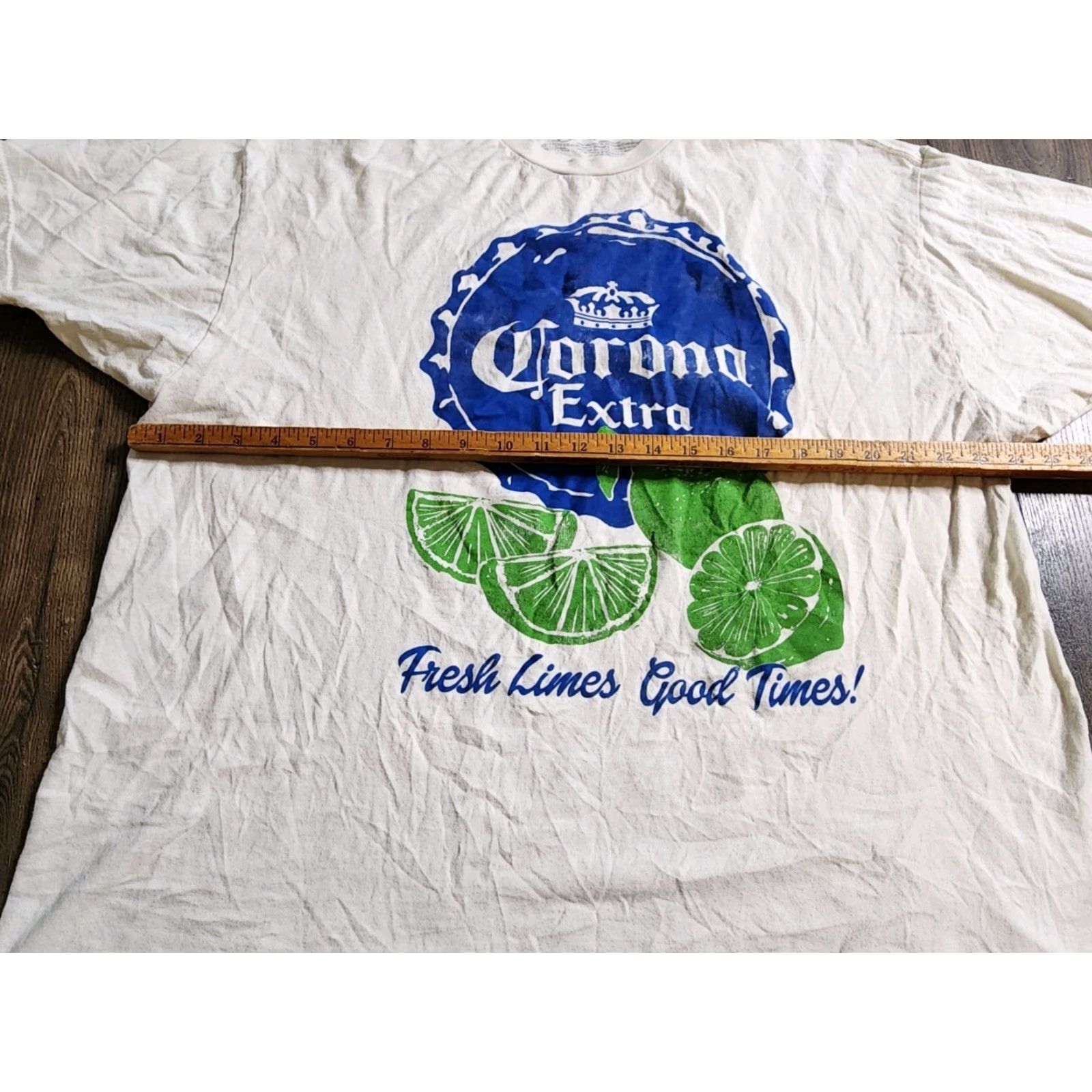 Vintage Corona Extra Beer Graphic Print T-Shirt Mens 2XL Beige Cotton Crew Neck Short Sleeve Size US XXL / EU 58 / 5 - 3 Thumbnail