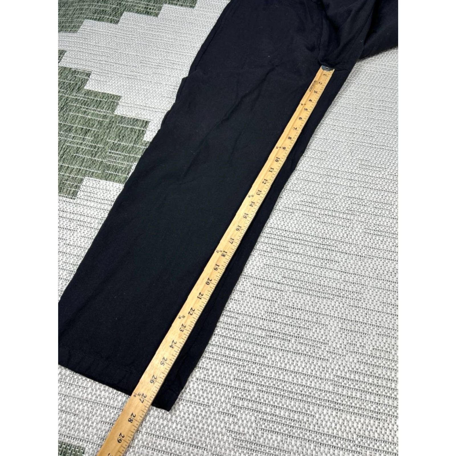 Madewell Madewell Pants Womens 30 Black Canvas Cotton Mid Rise Straight Leg Casual Cropped Adjustable? (Oops) Size 30" / US 8 / IT 44 - 3 Thumbnail