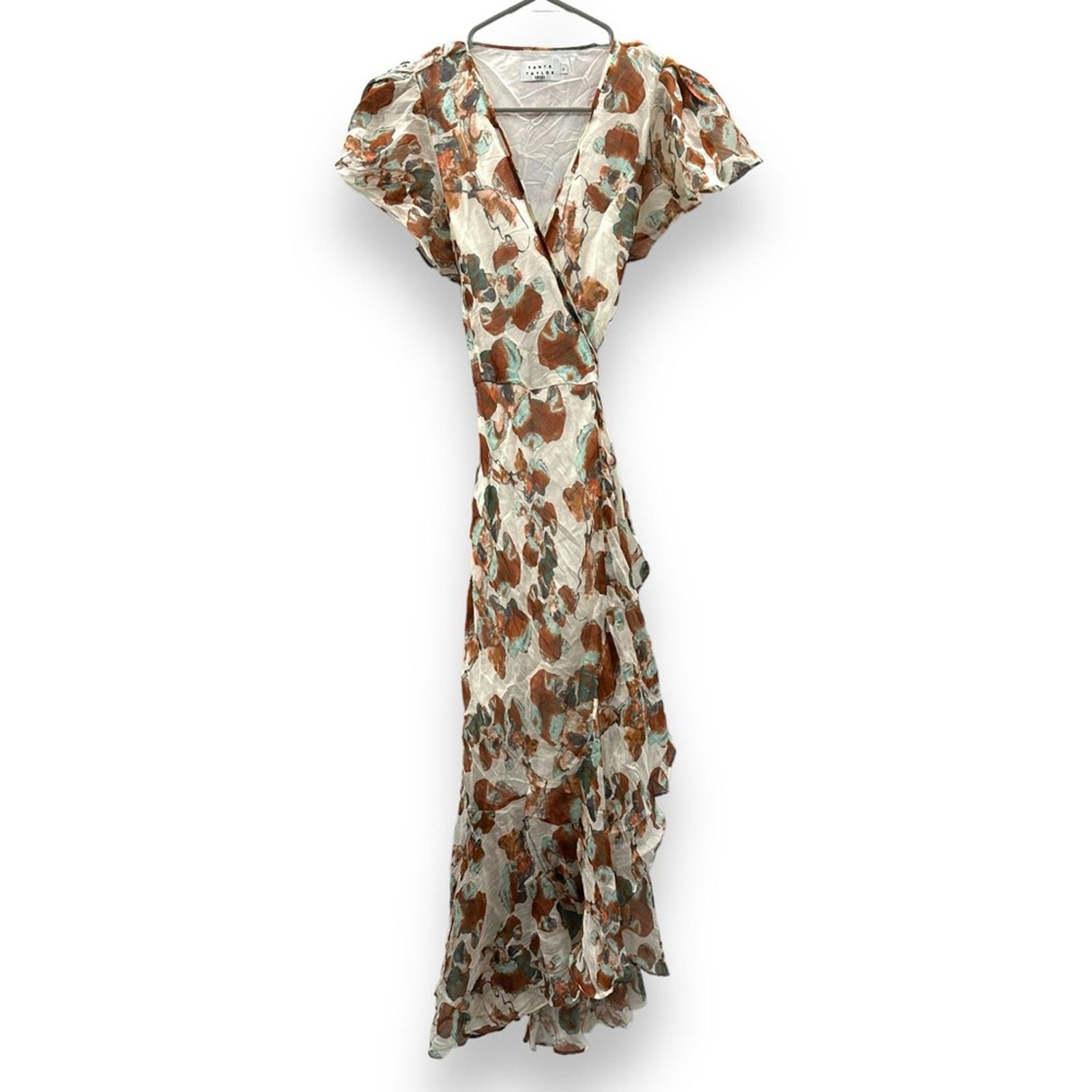 Tanya Taylor RTR Tanya Taylor Blaire Silk Floral Print Midi Wrap Dress 0 Size XS / US 0-2 / IT 36-38 - 3 Thumbnail