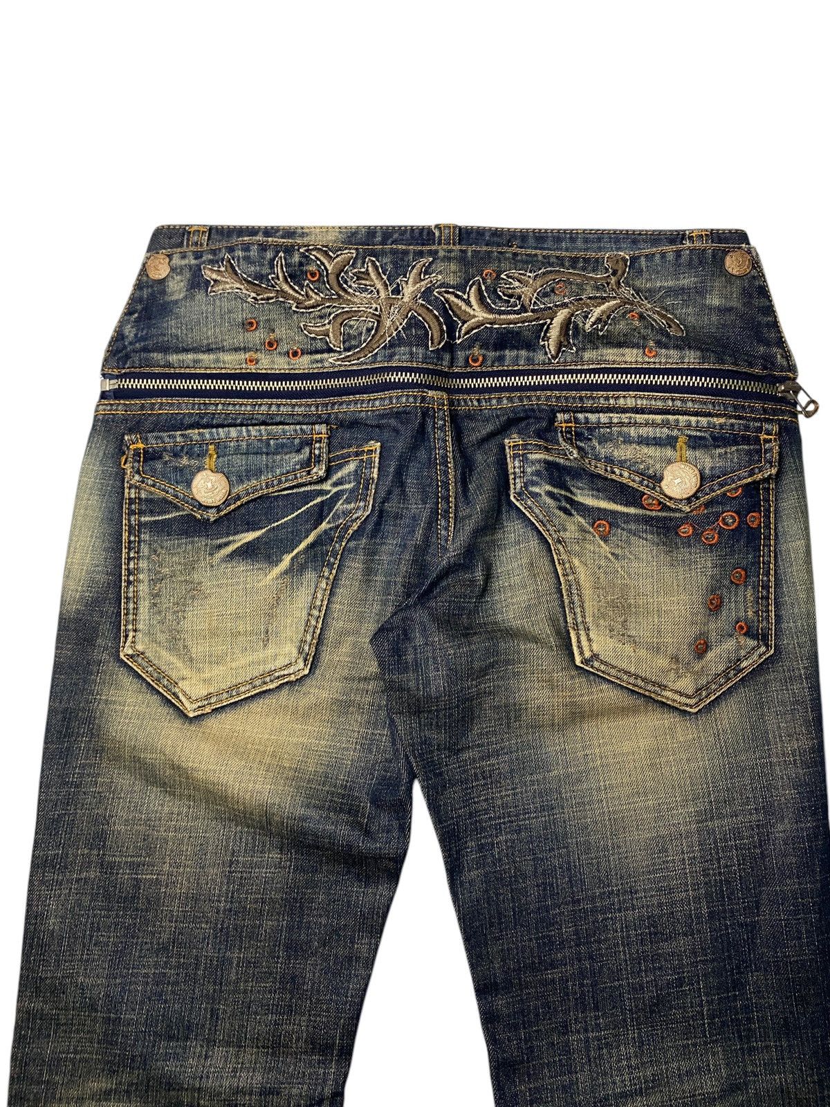 If Six Was Nine 2000's Husky Mudwash Clawmark 2 Style Jeans Size US 31 - 4 Thumbnail