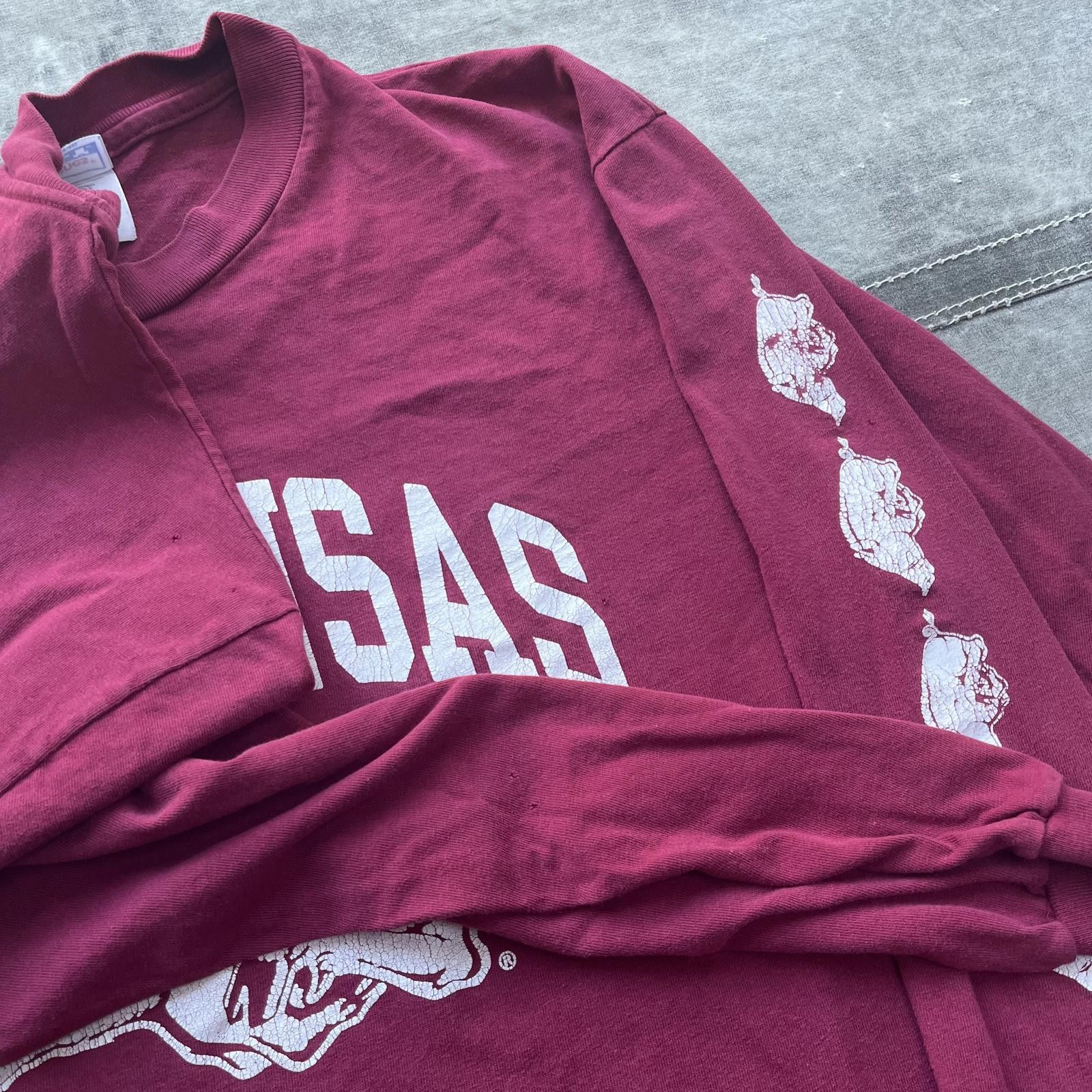 Vintage Vintage 90s Y2K Arkansas Razorbacks Sports Long Sleeve Shirt Size US L / EU 52-54 / 3 - 6 Thumbnail
