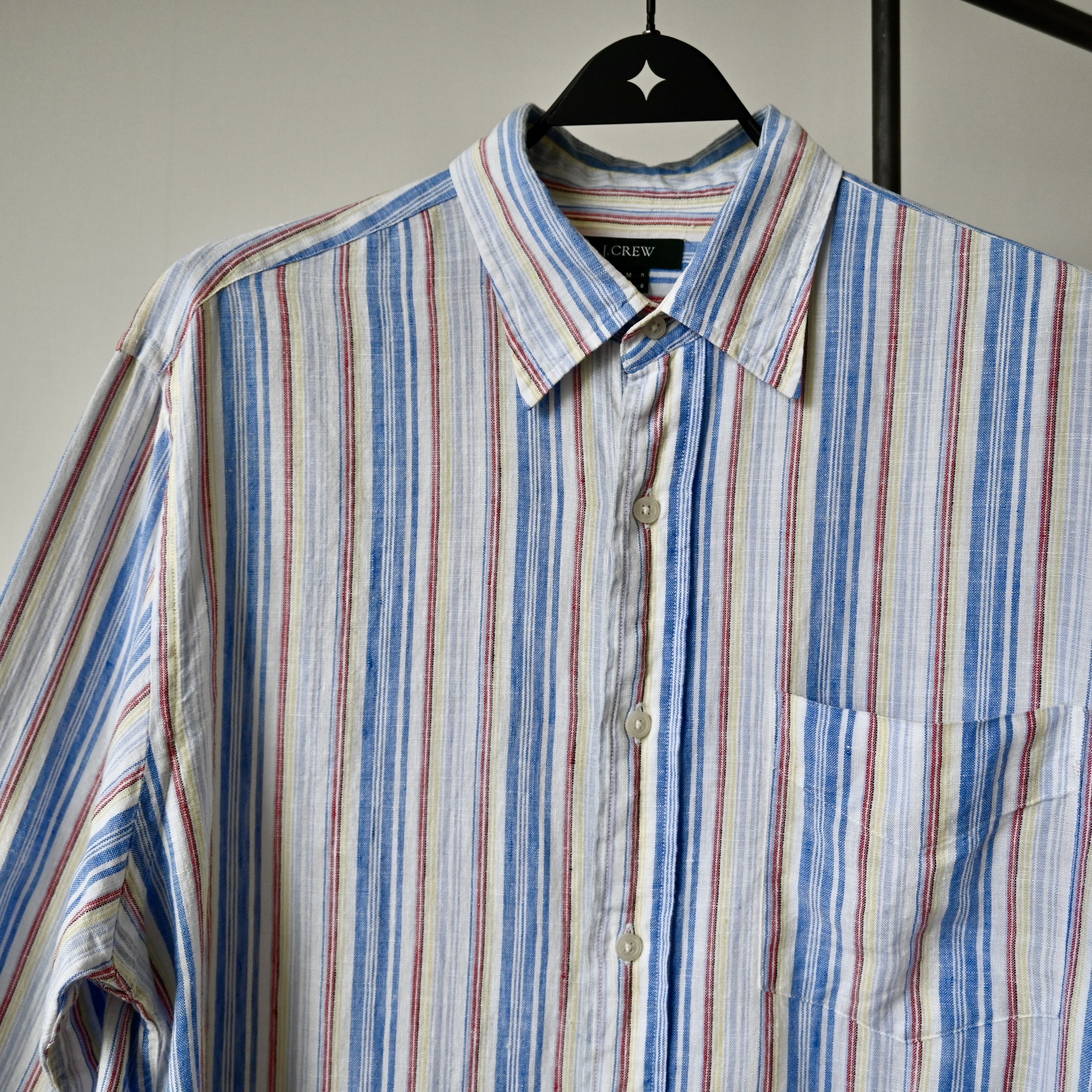 J.Crew VTG 2000s J.Crew sunshine colored stripe linen shirt Size US M / EU 48-50 / 2 - 1 Thumbnail