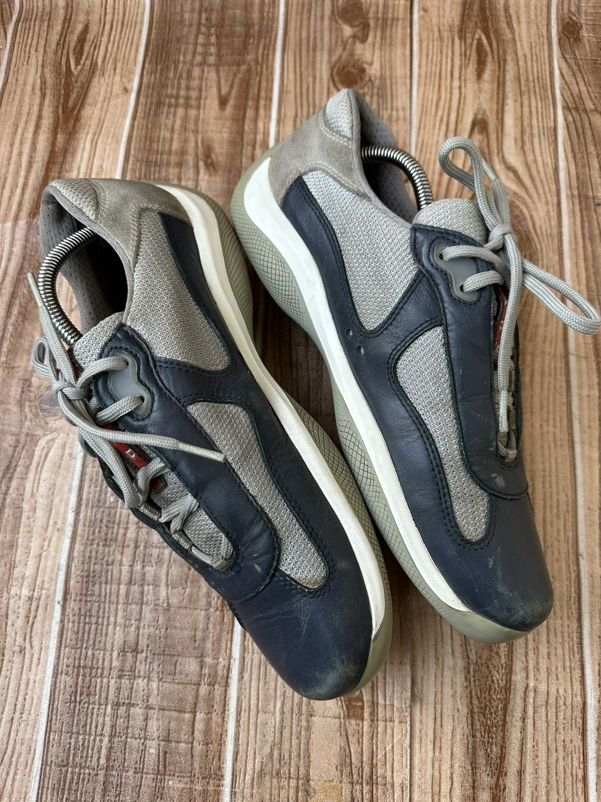 Prada Prada Americas Cup Blue Leather Low Tops Size US 8.5 / EU 41-42 - 8 Thumbnail