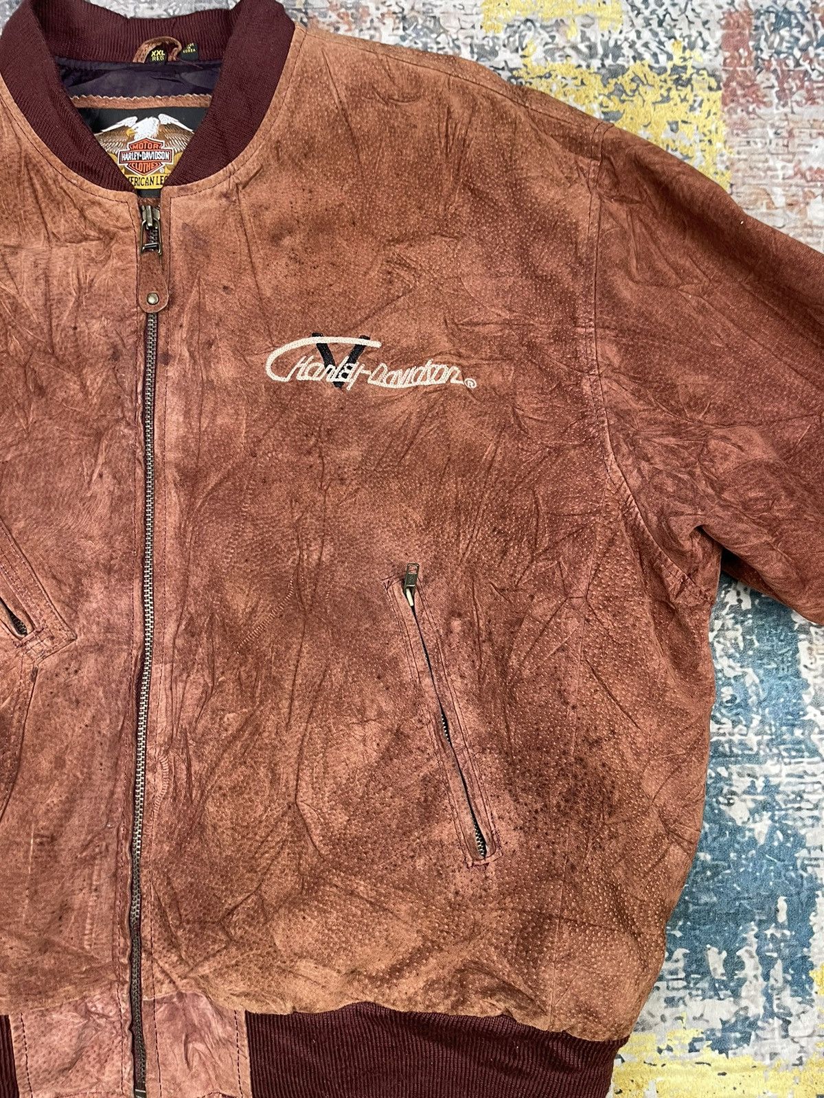 Harley Davidson Vtg Harley Davidson V-Twin Power Leather Bombers Size US XXL / EU 58 / 5 - 10 Thumbnail