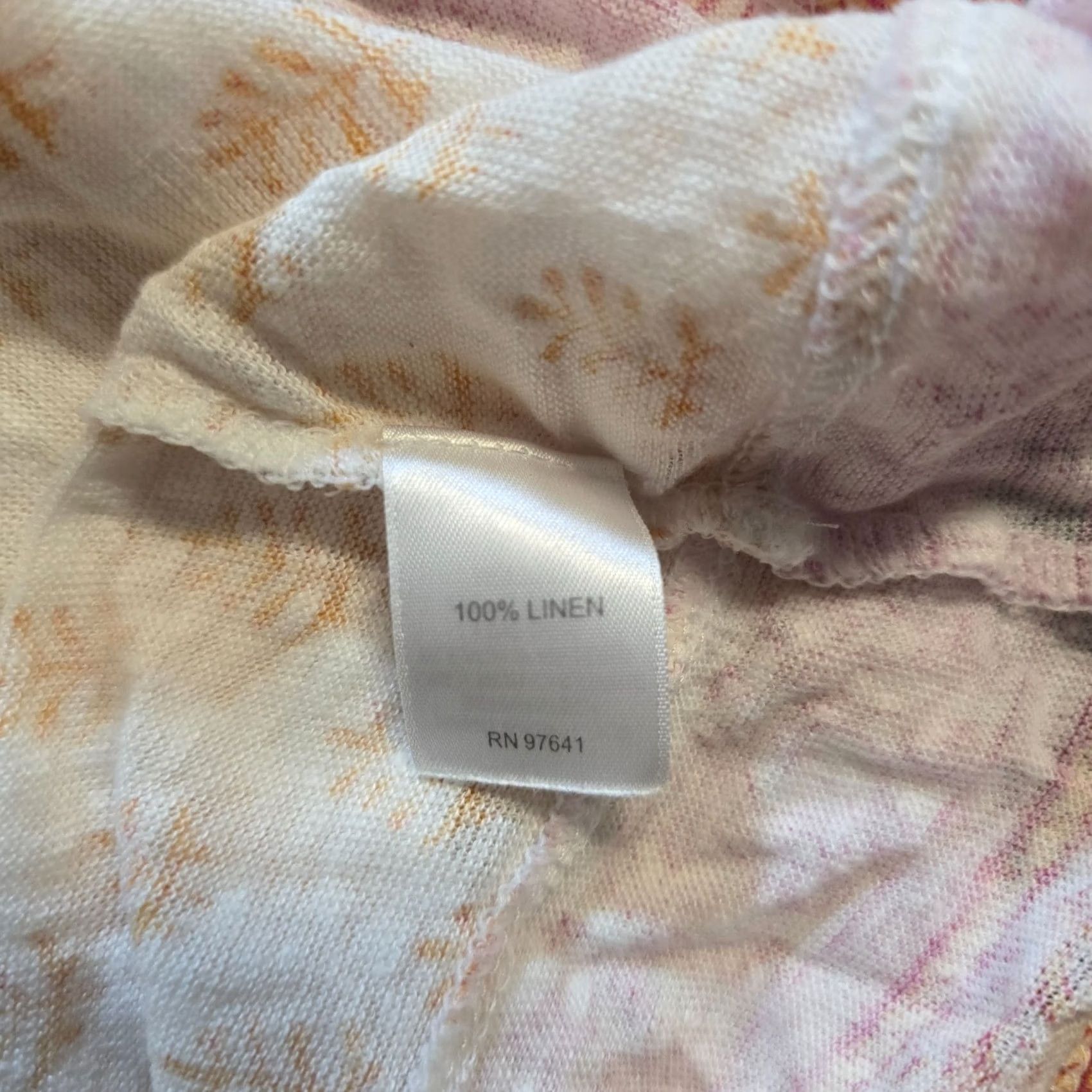 J. Jill J. Jill Top Womens L White Orange Paisley Linen Short Sleeve Beach Casual Shirt Size L / US 10 / IT 46 - 7 Thumbnail