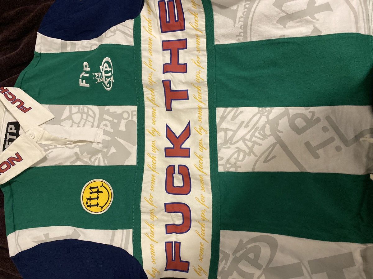 image of Fuck The Population Ftp Rugby Jersey in White, Men's (Size Medium)