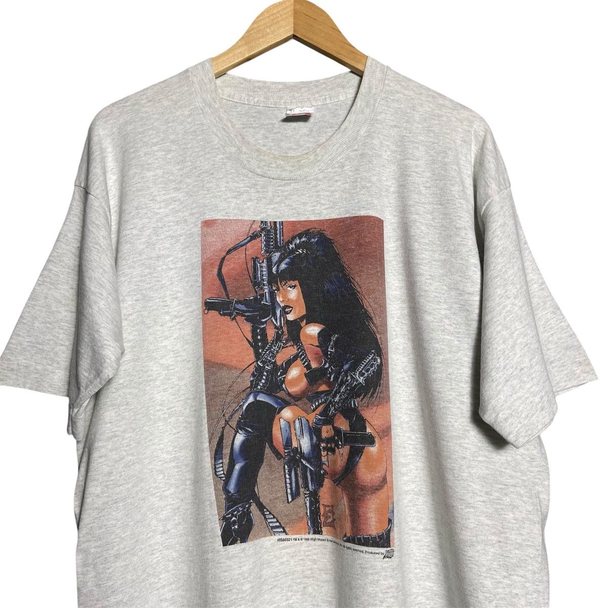 Vintage Rare Vintage 90s High Impact Double Impact Comic T-Shirt Size US XL / EU 56 / 4 - 1 Thumbnail