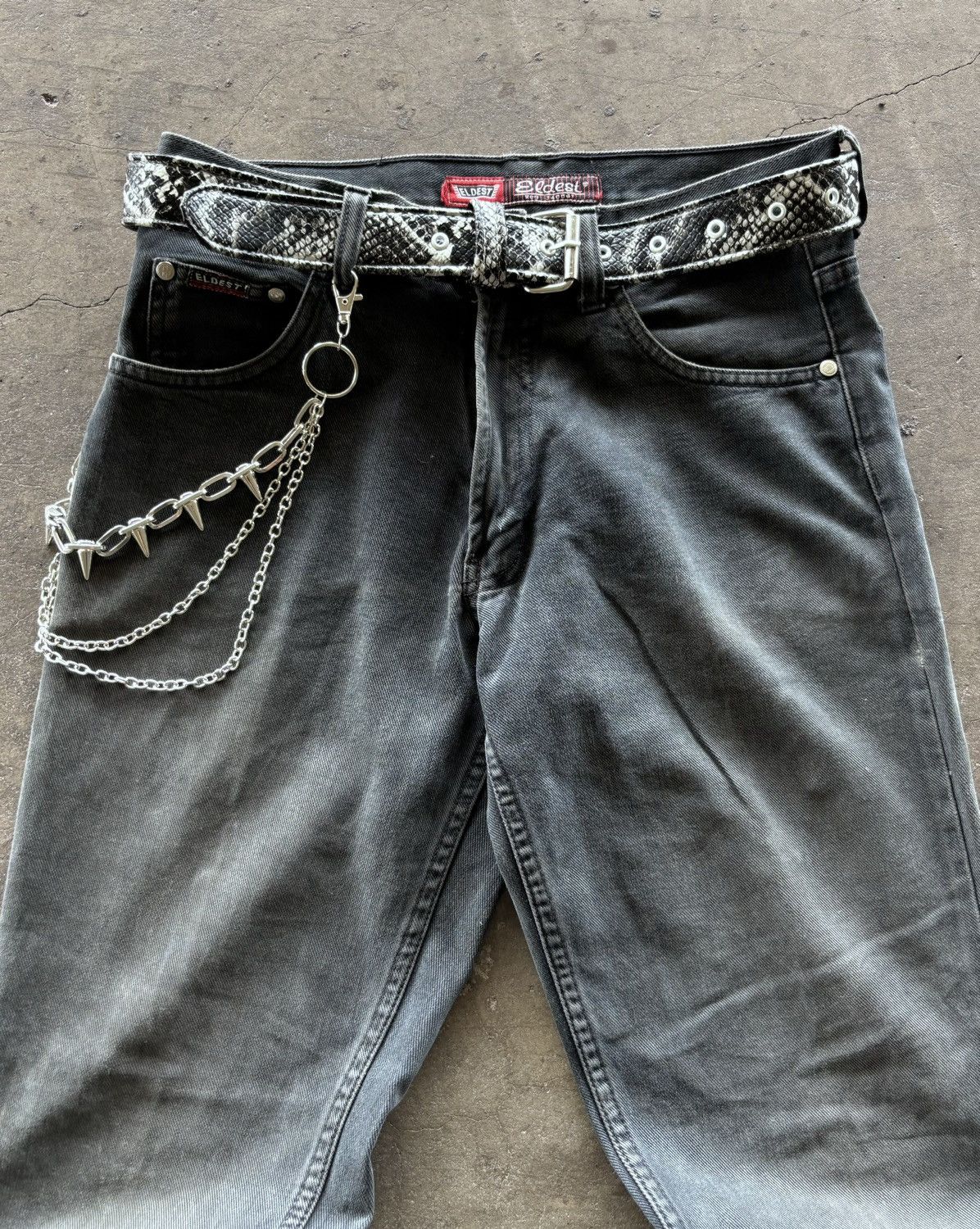 If Six Was Nine 2000s Ifsixwasnine lgb style Flared Washed Black Denim Pants Size US 29 - 3 Thumbnail