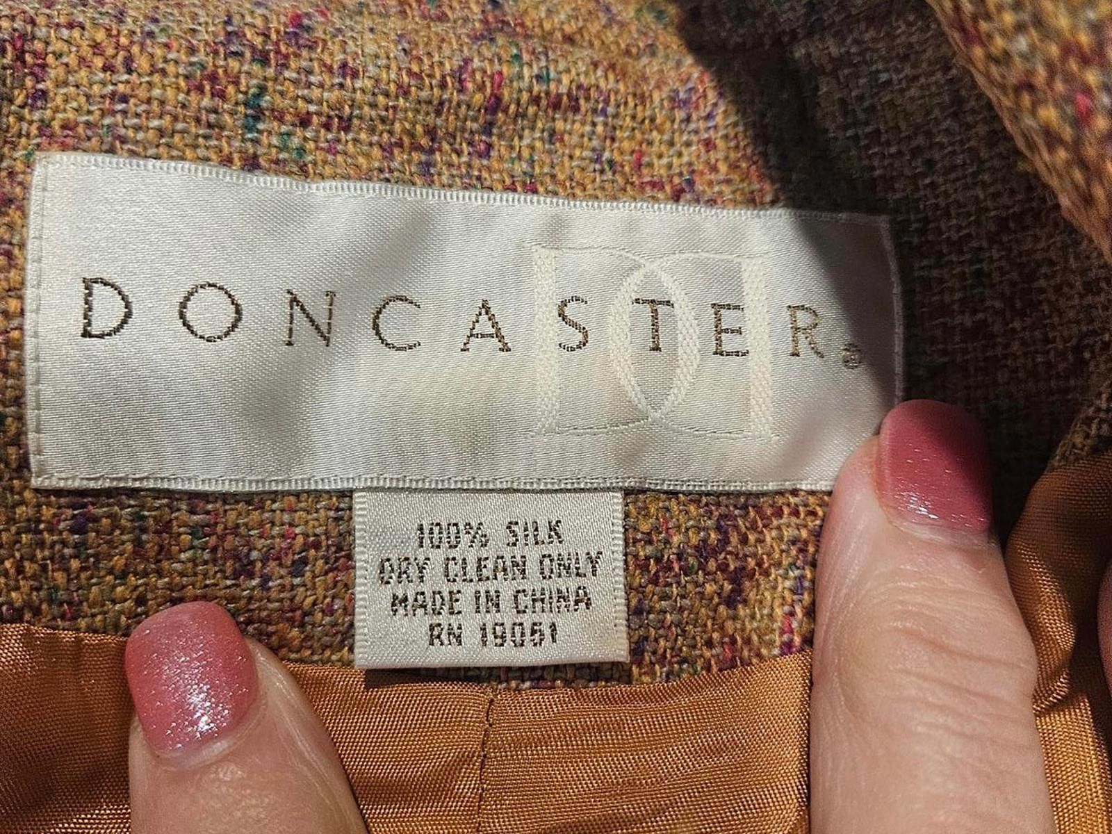 Designer 100% Silk Doncaster Zip-Up Blazer Jacket Size S / US 4 / IT 40 - 6 Thumbnail