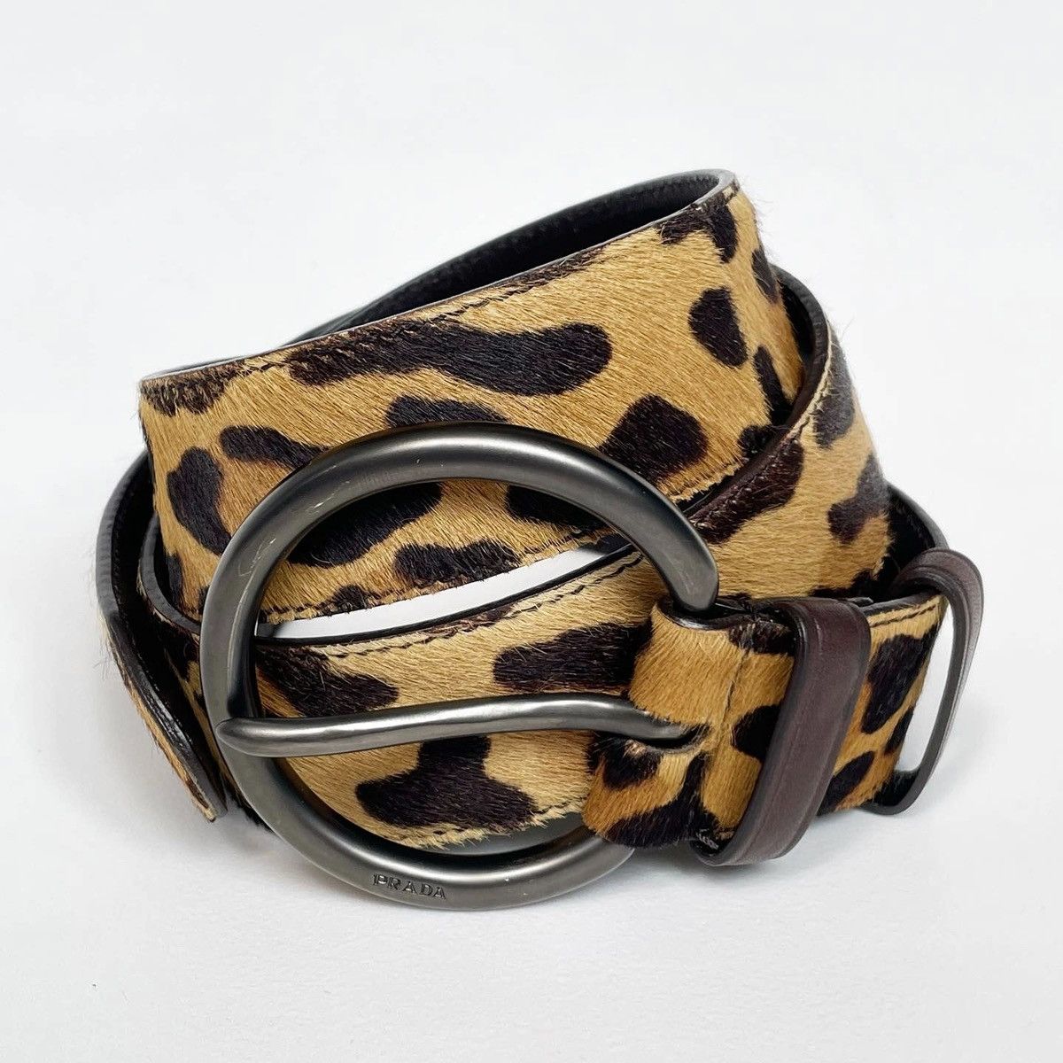 Prada Leopard Print Horse Hair 3.5cm Belt | Grailed