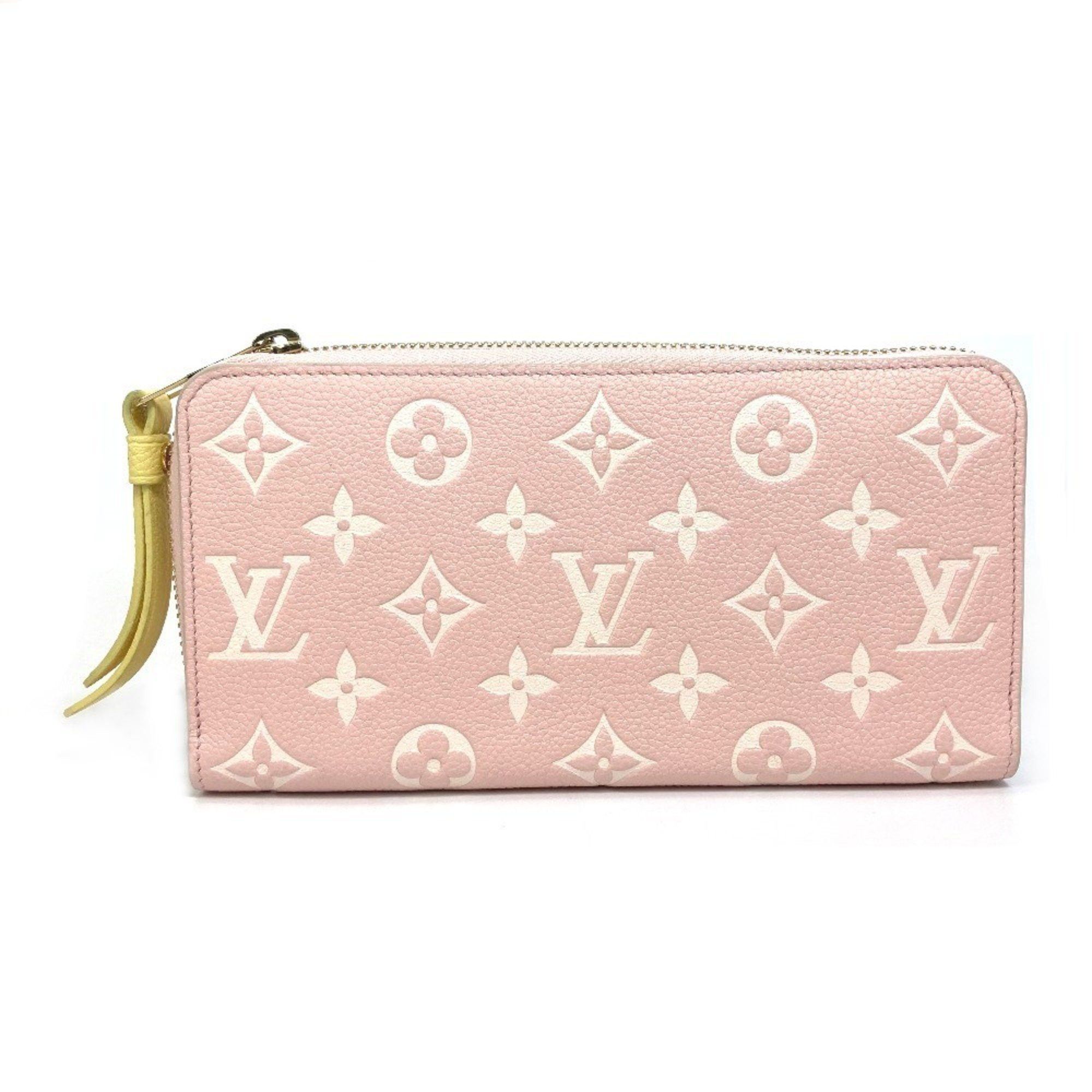 Louis Vuitton LOUIS VUITTON M81279 Monogram Empreinte Zippy Wallet, Round Zipper Long Leather, Women's, Pink x Beige Yellow Size ONE SIZE - 1 Thumbnail