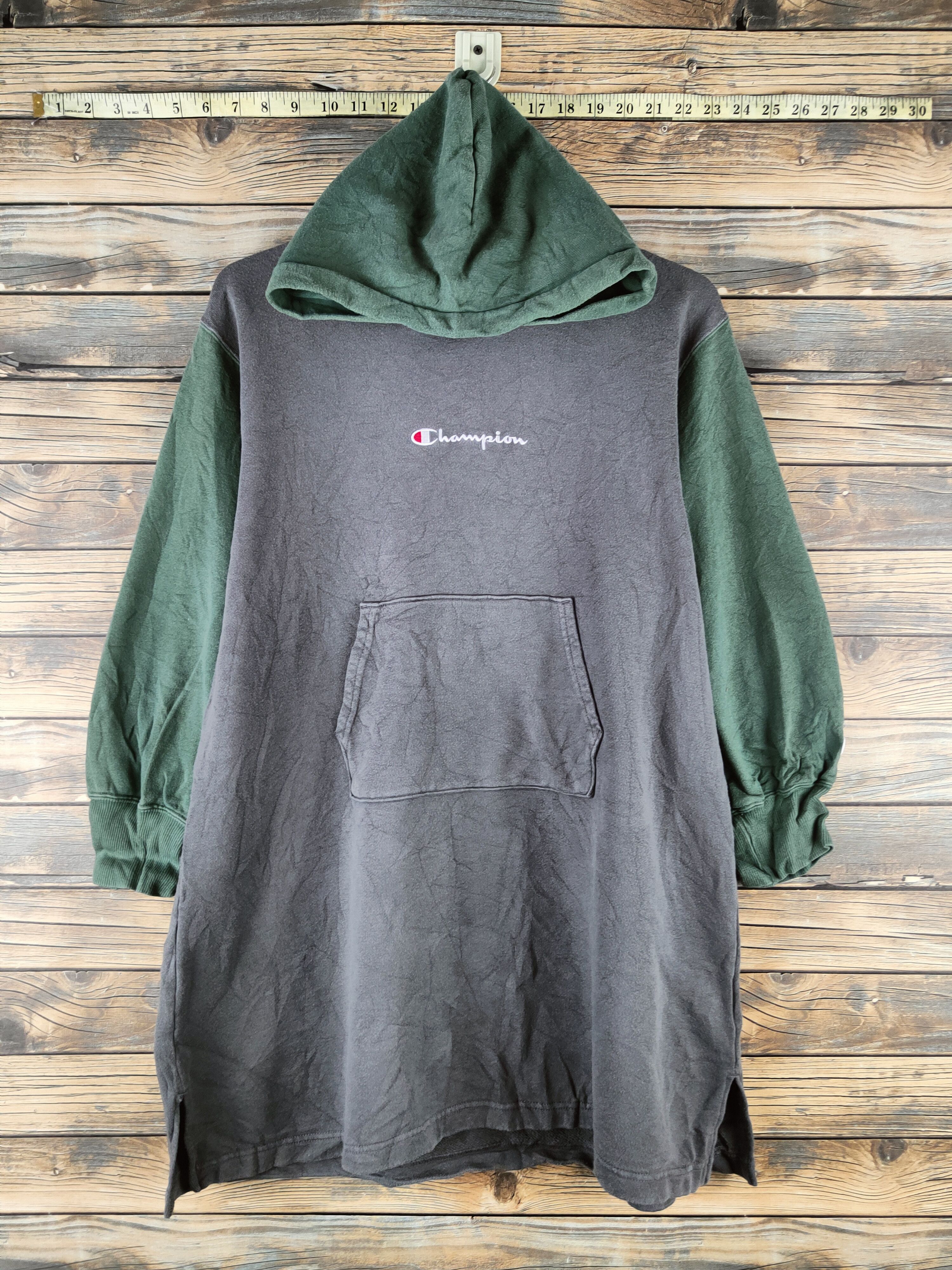 Champion Vintage Faded Champion Green Gray Hoodie Sweatshirts Size S / US 4 / IT 40 - 1 Thumbnail