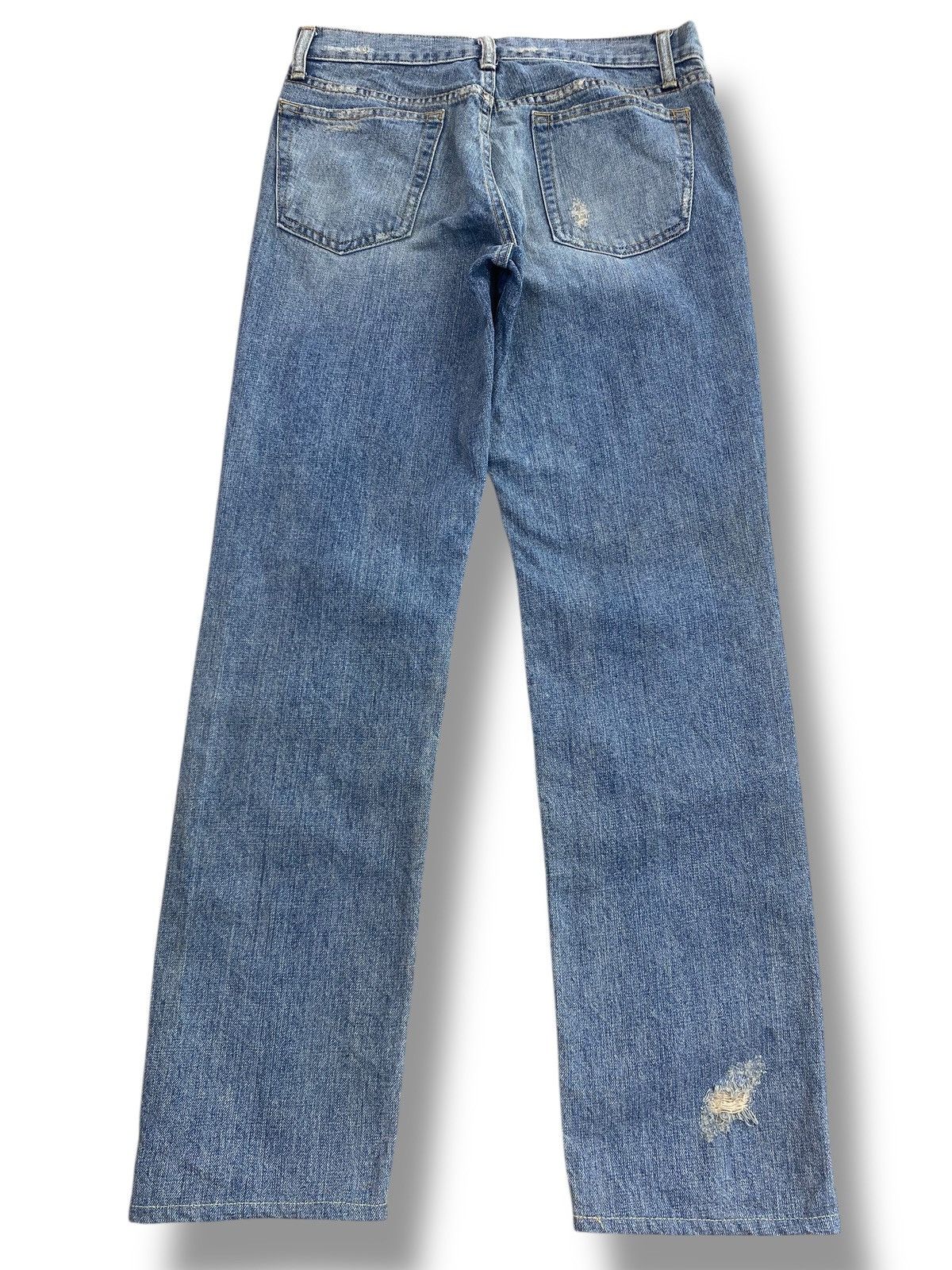 Japanese Brand Blue Way Brand Whiskers Faded Wash Style Distressed Jeans Size US 27 - 3 Thumbnail