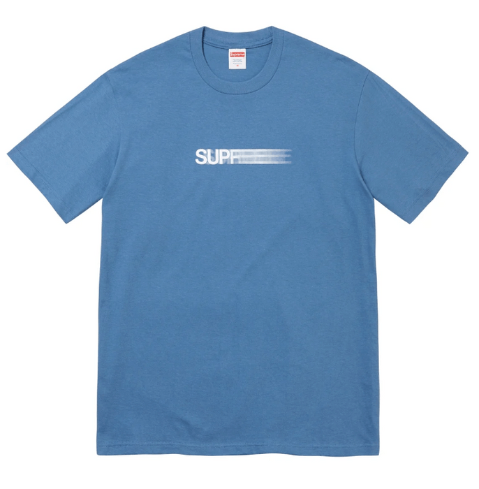 Supreme Supreme Motion Logo Tee, Faded Blue (XL) | Grailed