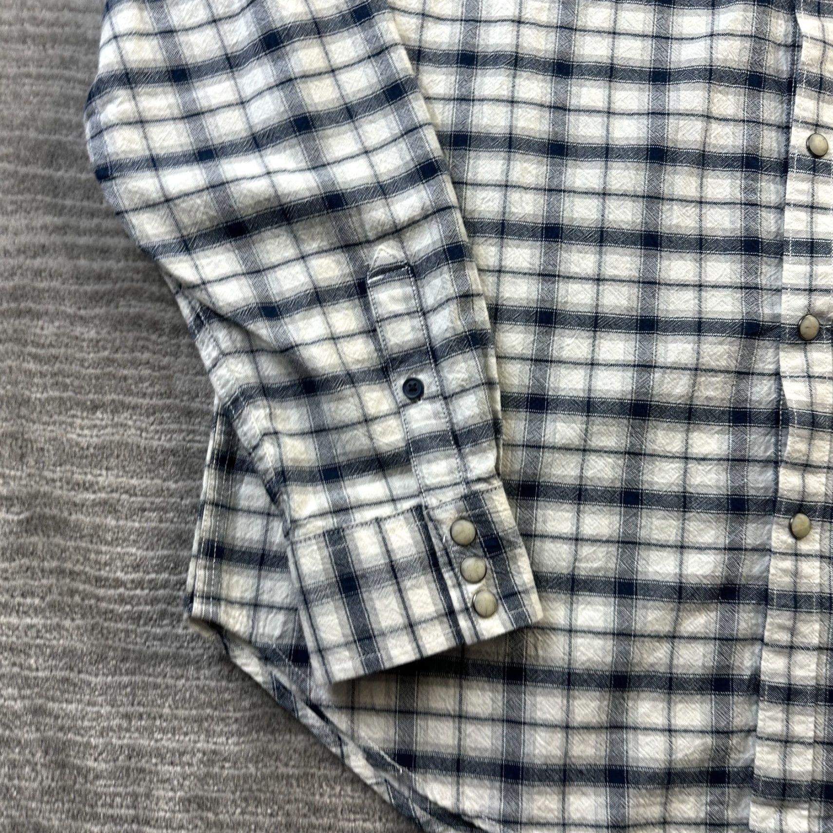 Lucky Brand Lucky Brand Shirt Mens M Blue White Plaid Pearl Snap Western Button-Up Casual Size US M / EU 48-50 / 2 - 4 Thumbnail