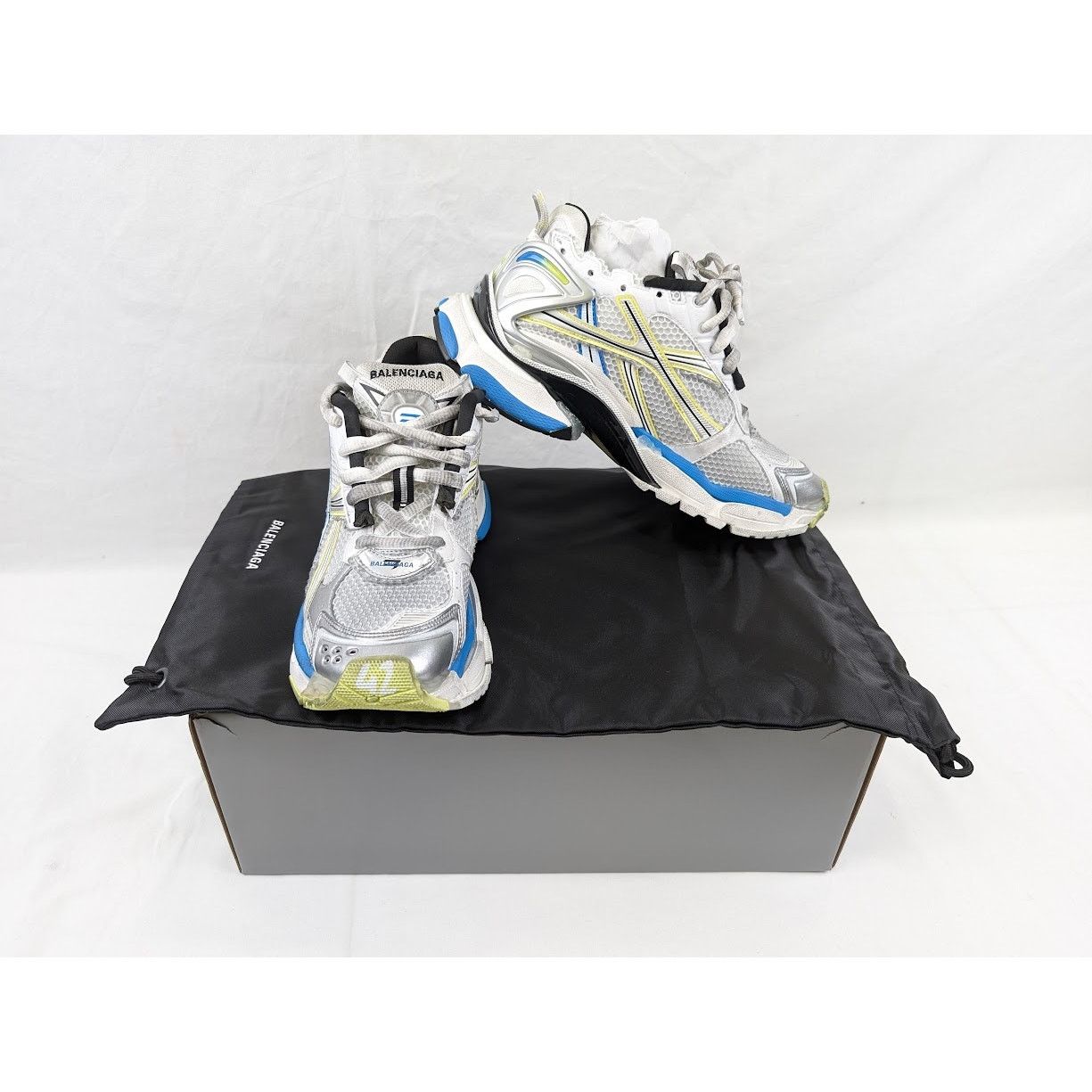 Balenciaga o1rshd1 Rubber Runner in White/Yellow/Blue Size US 9 / EU 42 - 20 Thumbnail