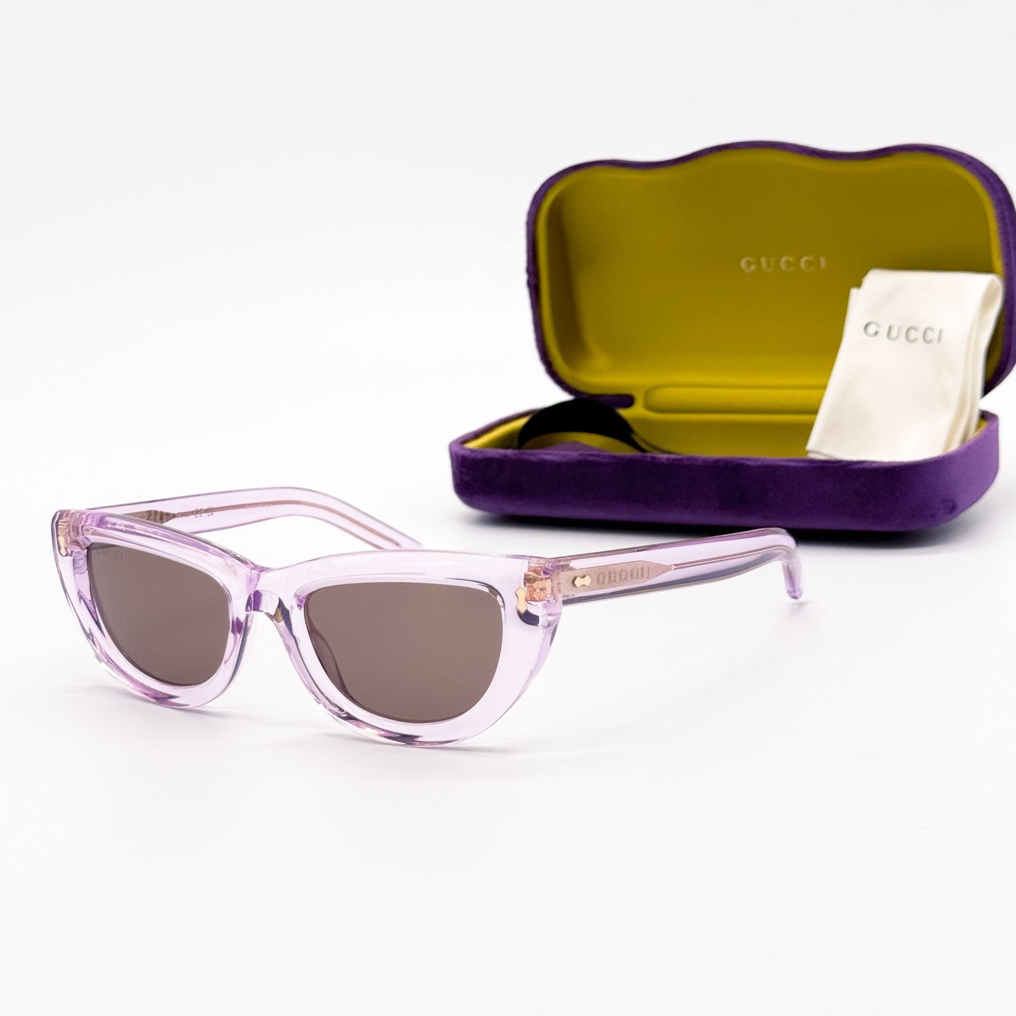Gucci NEW GG1521S 004 GUCCI PURPLE BROWN WOMEN CAT EYE SUNGLASSES Size ONE SIZE - 1 Thumbnail