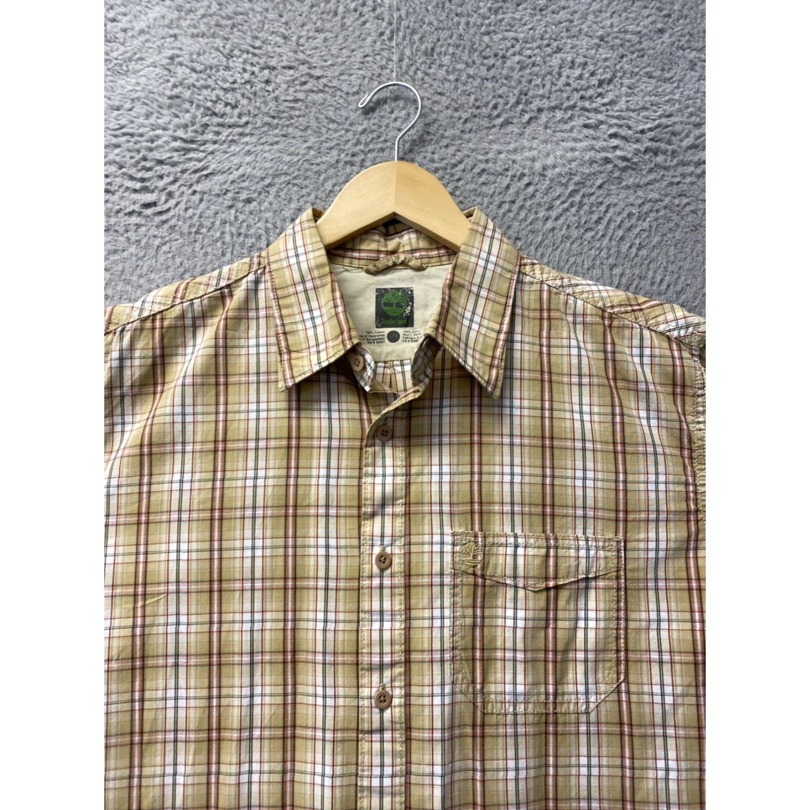 Timberland Timberland Shirt Mens Large Tan Plaid Long Sleeve Button Front Casual Size US L / EU 52-54 / 3 - 3 Thumbnail