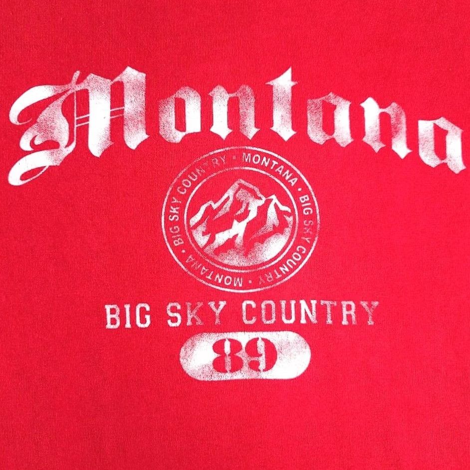 Delta VINTAGE Montana T Shirt Mens 2XL Y2K Big Sky Country Travel Destination Shirt Mens Red Cotton Crew Neck Short Sleeve 2000s Size US XXL / EU 58 / 5 - 3 Thumbnail