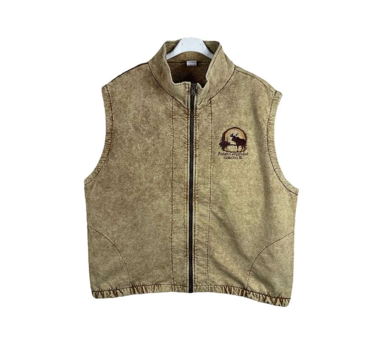 Vintage Vintage vest zip sweatshirt Poplars Campground Alaska moose Size US XL / EU 56 / 4 - 1 Thumbnail