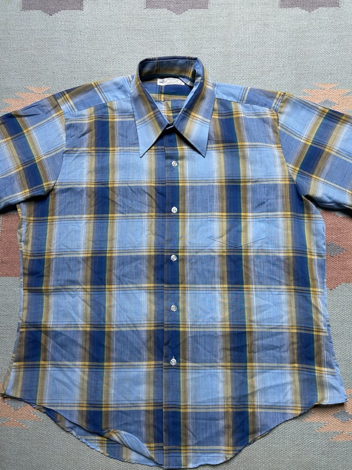 Vintage Vtg 60s button shirt shadow plaid sanforized lightweight L Size US L / EU 52-54 / 3 - 2 Thumbnail