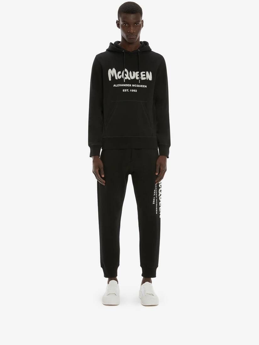 Alexander McQueen o1w1db10725 McQueen Graffiti Hooded Sweatshirt in Black Size US M / EU 48-50 / 2 - 2 Thumbnail