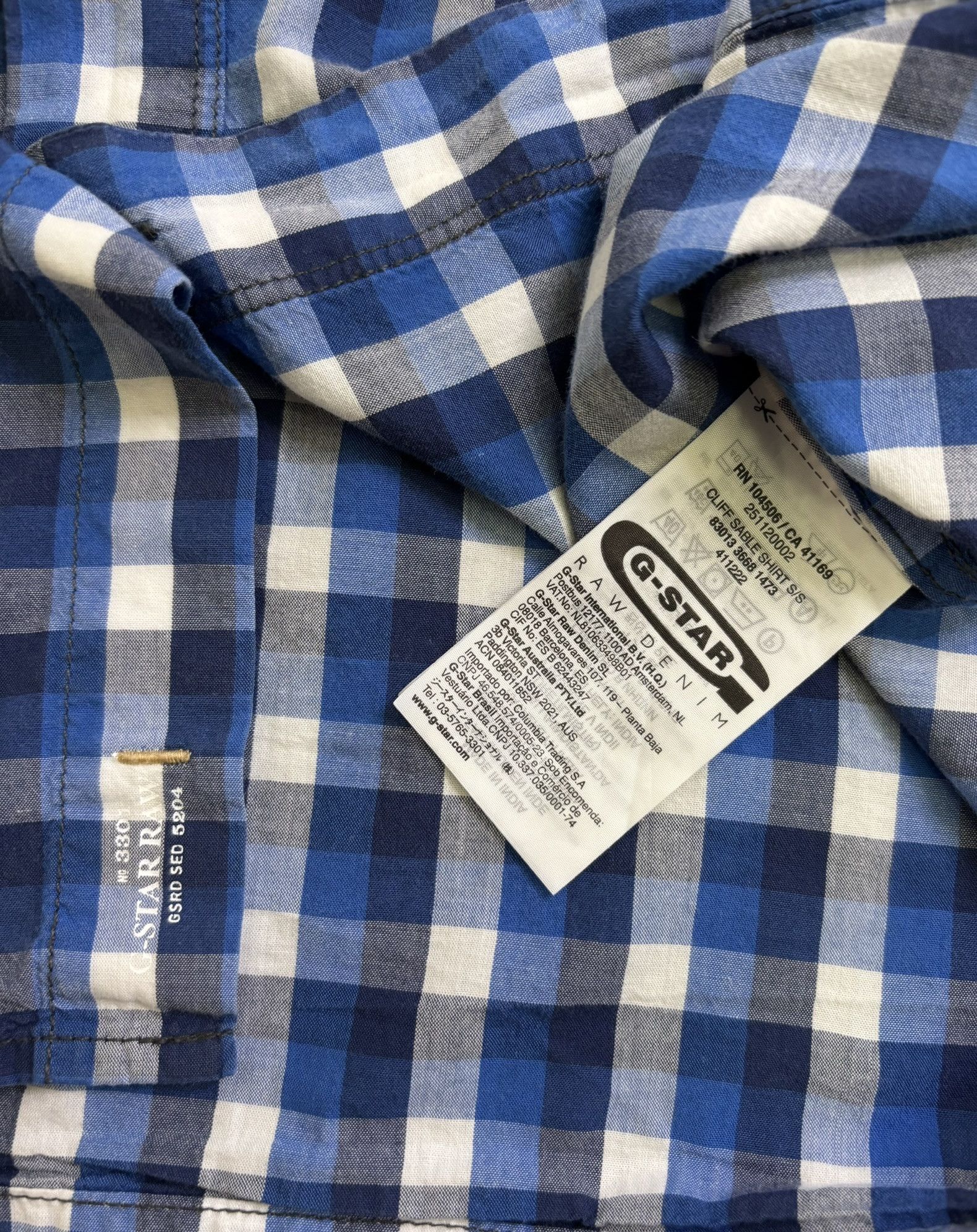 G-Star G Star Raw Shirt Medium blue white check Size US M / EU 48-50 / 2 - 14 Thumbnail