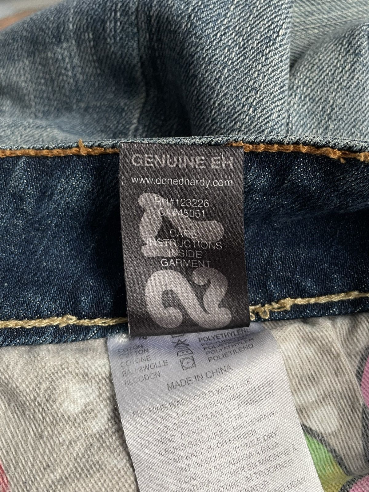 Ed Hardy × Vintage Ed Hardy Vintage Y2k Big Logo Denim Trousers Jeans Drip Swag Size 27" / US 4 / IT 40 - 14 Thumbnail