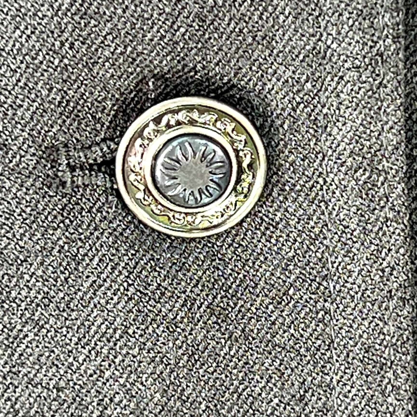 Vintage Rafaella Womens Charcoal Gray Jacket 2 Way Textured Stretch Long Sleeve Size 6 - Classic Casual Jacket Womens Size M / US 6-8 / IT 42-44 - 6 Thumbnail