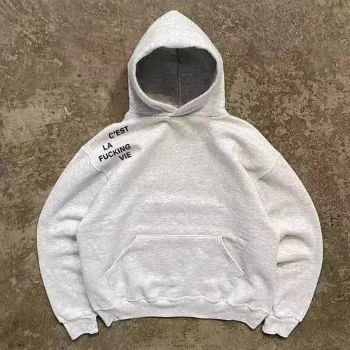 Japanese Brand Hoodie Grey washed vintage letter print oversized hoodie Size US L / EU 52-54 / 3 - 3 Thumbnail