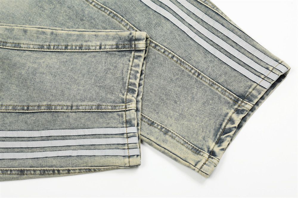Japanese Brand × Jean Men's retro punk side stripe loose distressed washed jeans Size US 32 / EU 48 - 5 Thumbnail