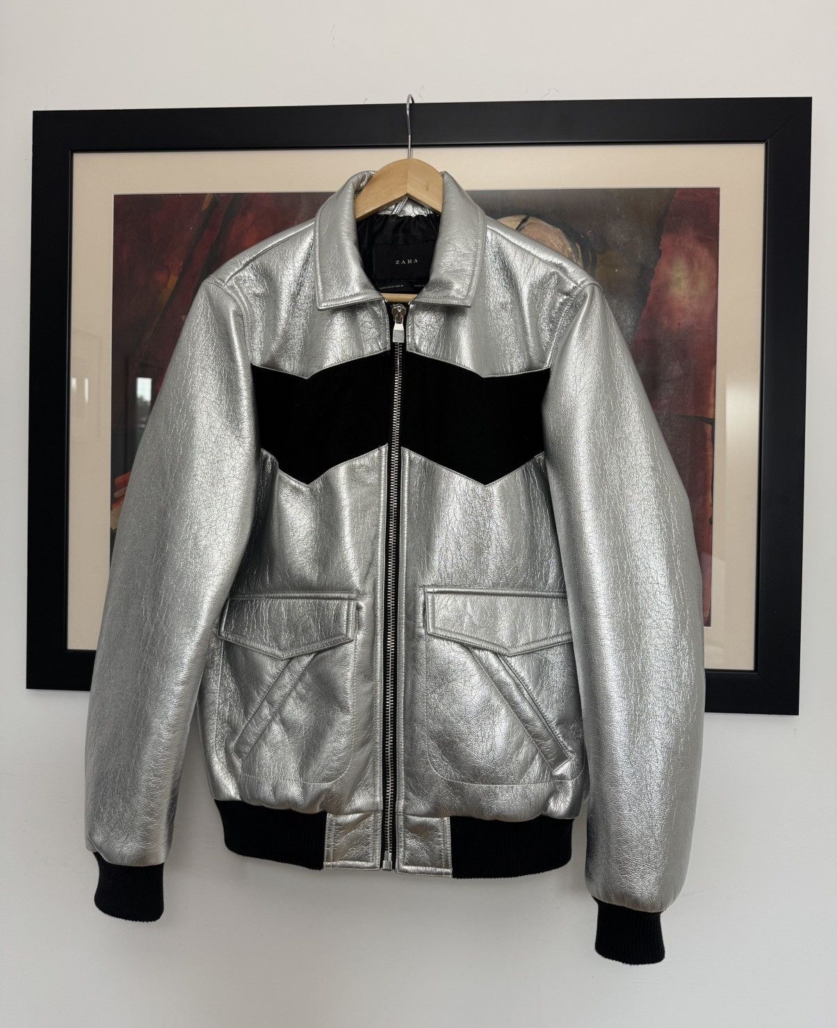 Zara Zara Silver Zip Jacket Avant Garde Rare Designer Vibe Size US M / EU 48-50 / 2 - 1 Thumbnail