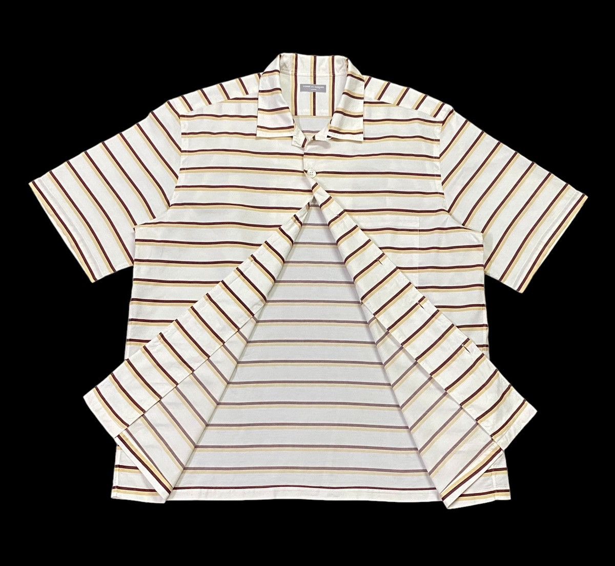 Comme des Garcons Homme AD 2002 Comme Des Garçons Homme Striped Shorts Sleeve Shirts Size US M / EU 48-50 / 2 - 21 Thumbnail