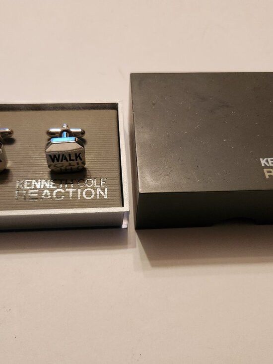 Kenneth Cole Kenneth Cole reaction men's new silver cufflinks Size ONE SIZE - 1 Thumbnail