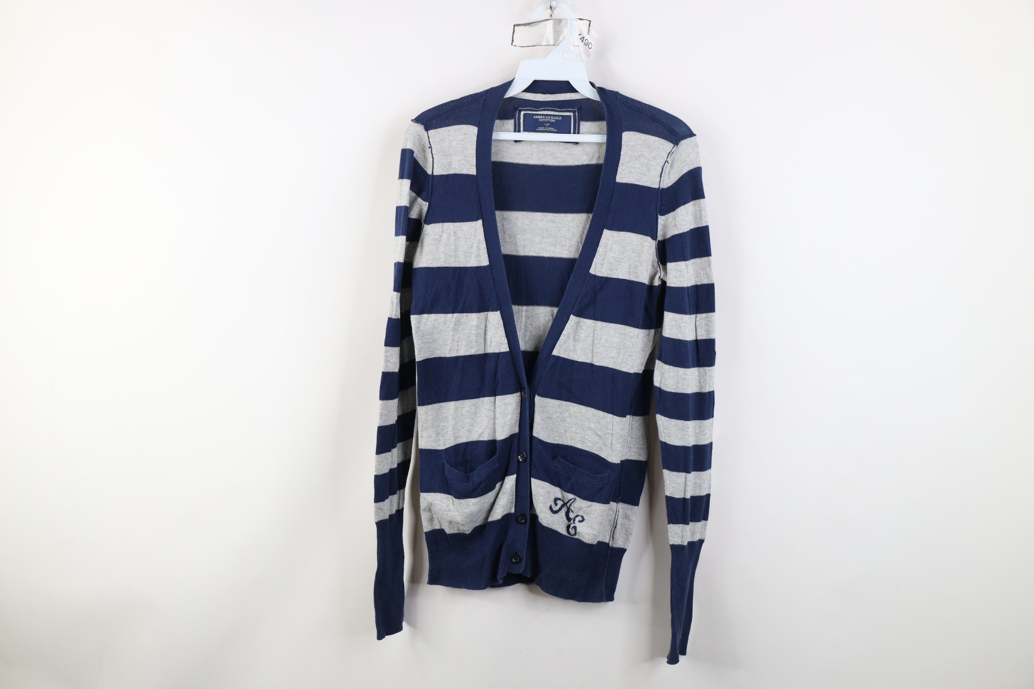 American Eagle Outfitters Vintage 90s Y2K American Eagle Striped Knit Cardigan Sweater Size S / US 4 / IT 40 - 1 Thumbnail