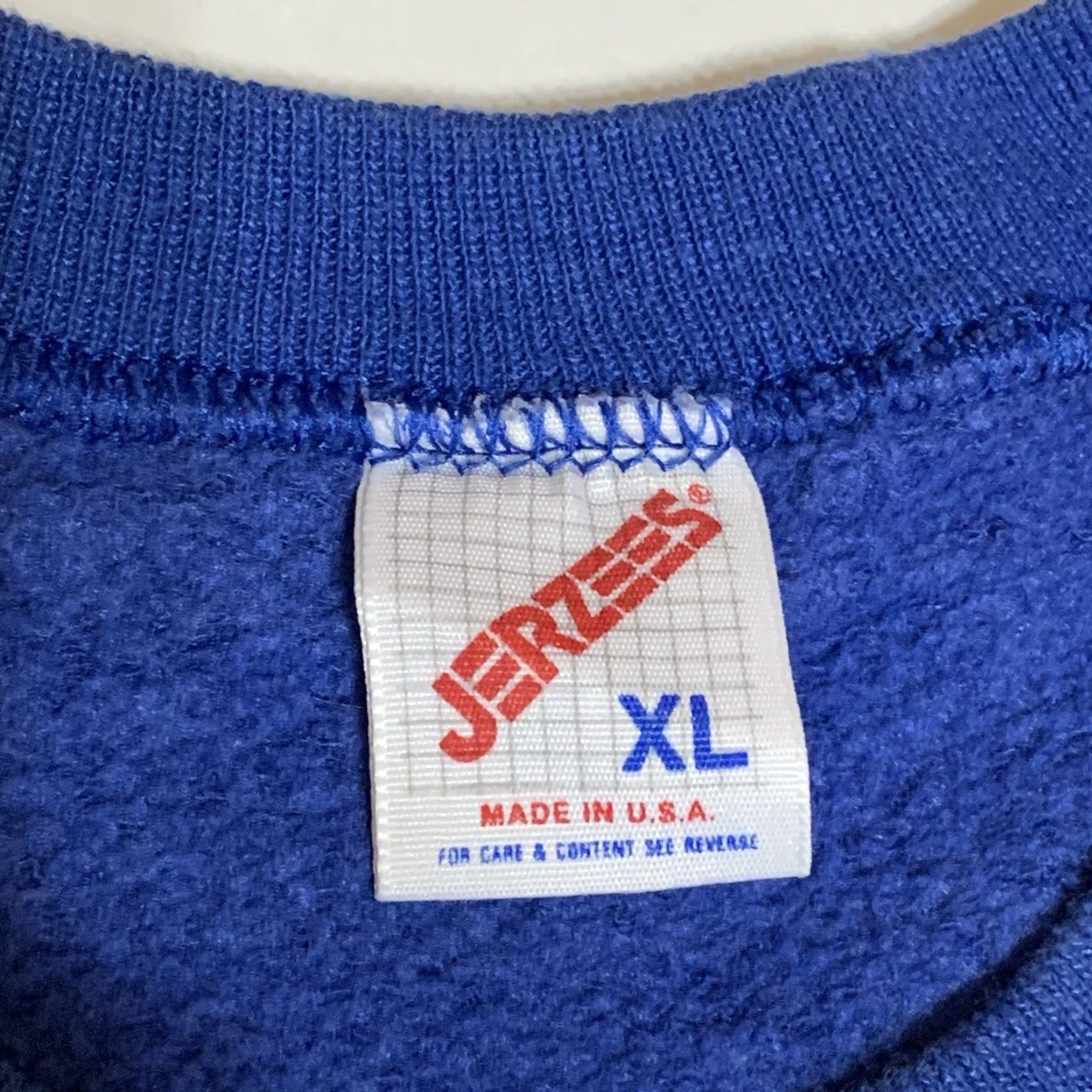 Jerzees VINTAGE Jerzees Sweatshirt Crew Neck Men L/M Blue 50/50 90s Retro Athleisure USA Stained Classic Regular Size XL Shrunk Measurements 21.5in Stains Size US L / EU 52-54 / 3 - 6 Thumbnail