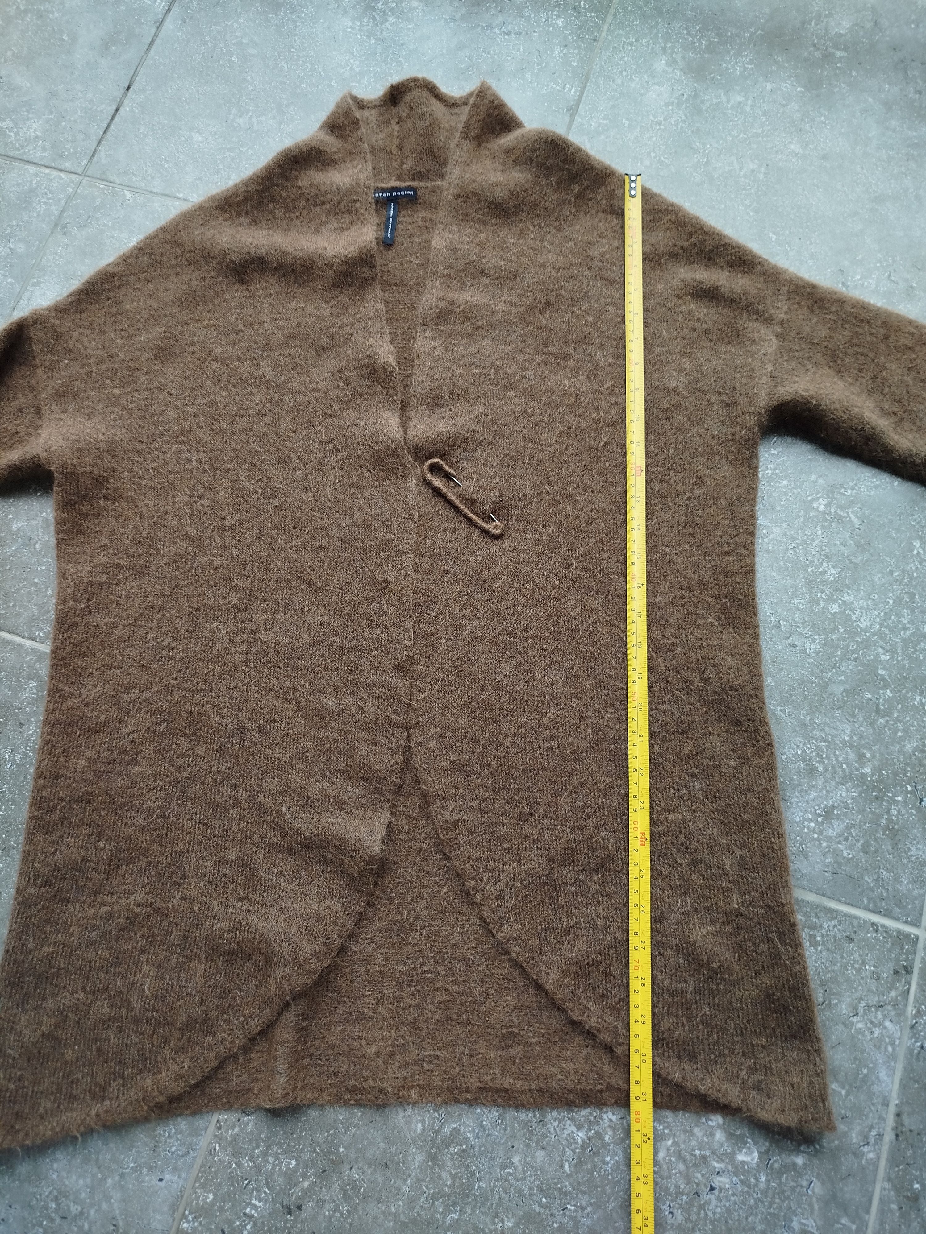 Sarah Pacini Cardigan Coat Wrap Pin Oversized Mohair Blend One Size Size ONE SIZE - 11 Thumbnail