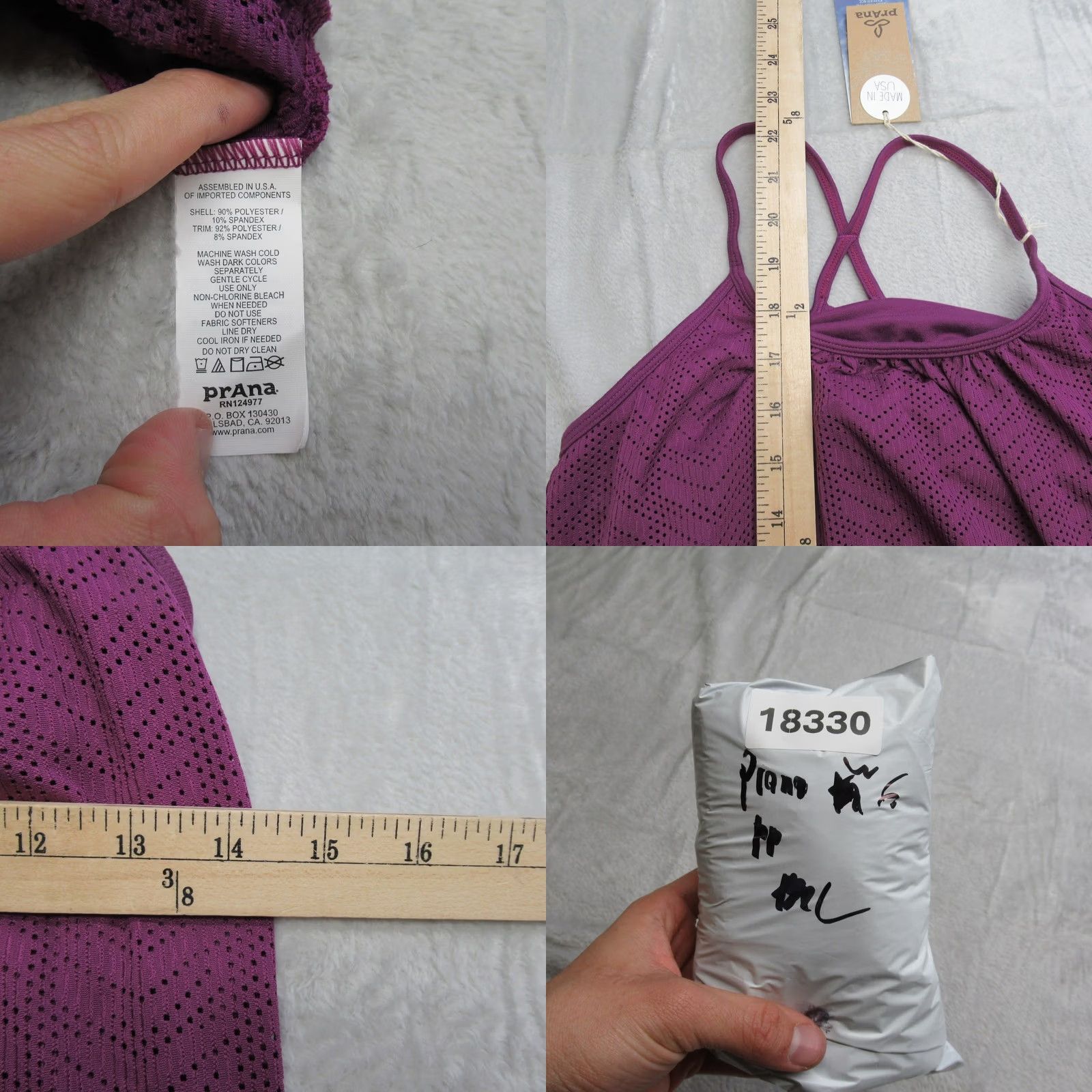 Prana Prana Womens Medium Purple Sleeveless Tank Top Yoga Performance NEW Meadow Shirt Size M / US 6-8 / IT 42-44 - 8 Thumbnail