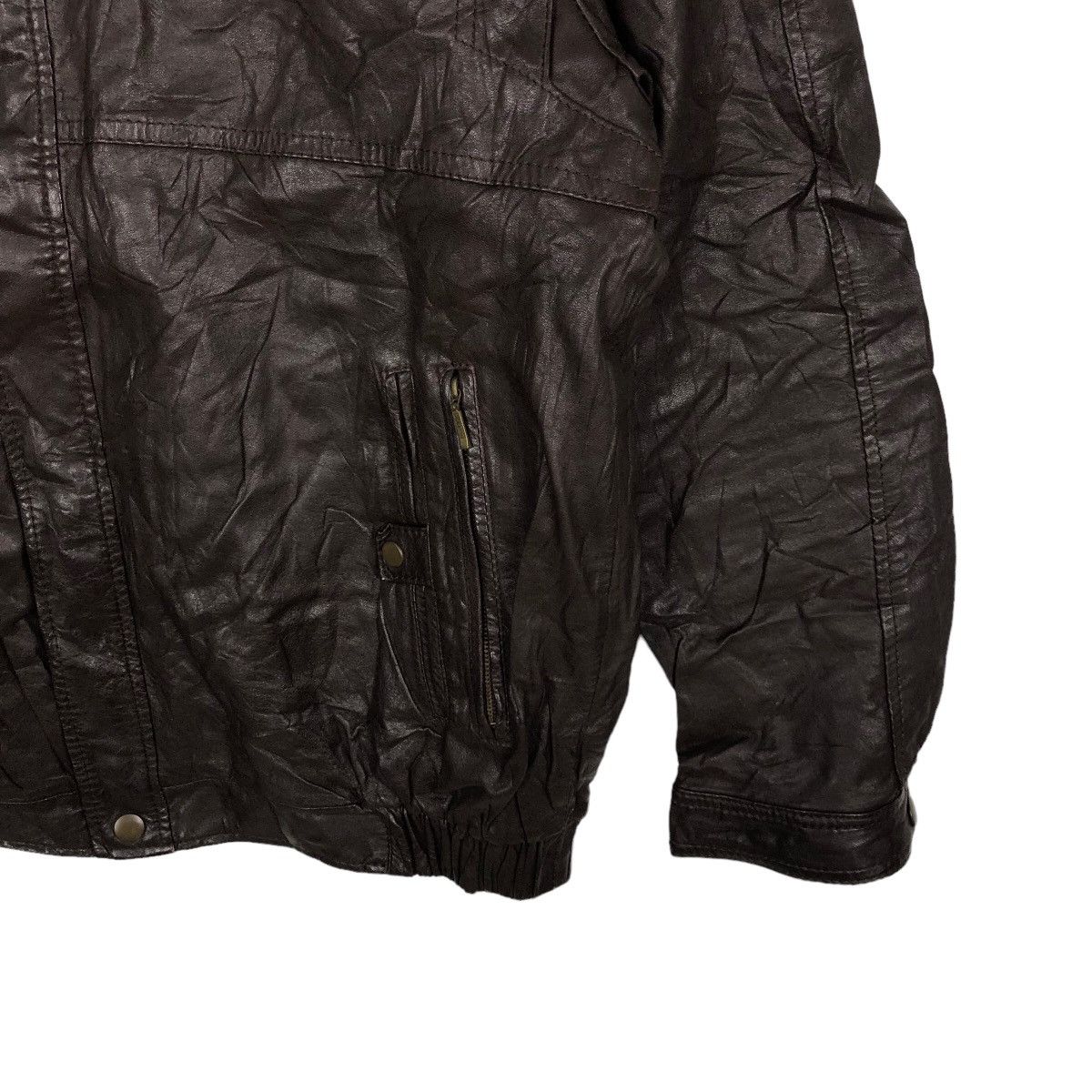 Issey Miyake VINTAGE BOMBER LEATHER JACKET JAPAN ISSEY MIYAKE Size US L / EU 52-54 / 3 - 4 Thumbnail