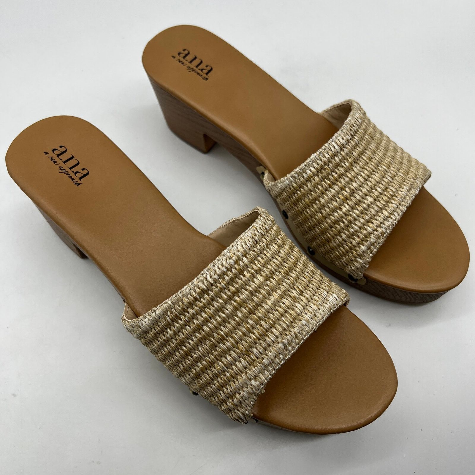 Other a.n.a Womens Robinson Heeled Sandals Natural Brown Size US 10 / IT 40 - 4 Thumbnail