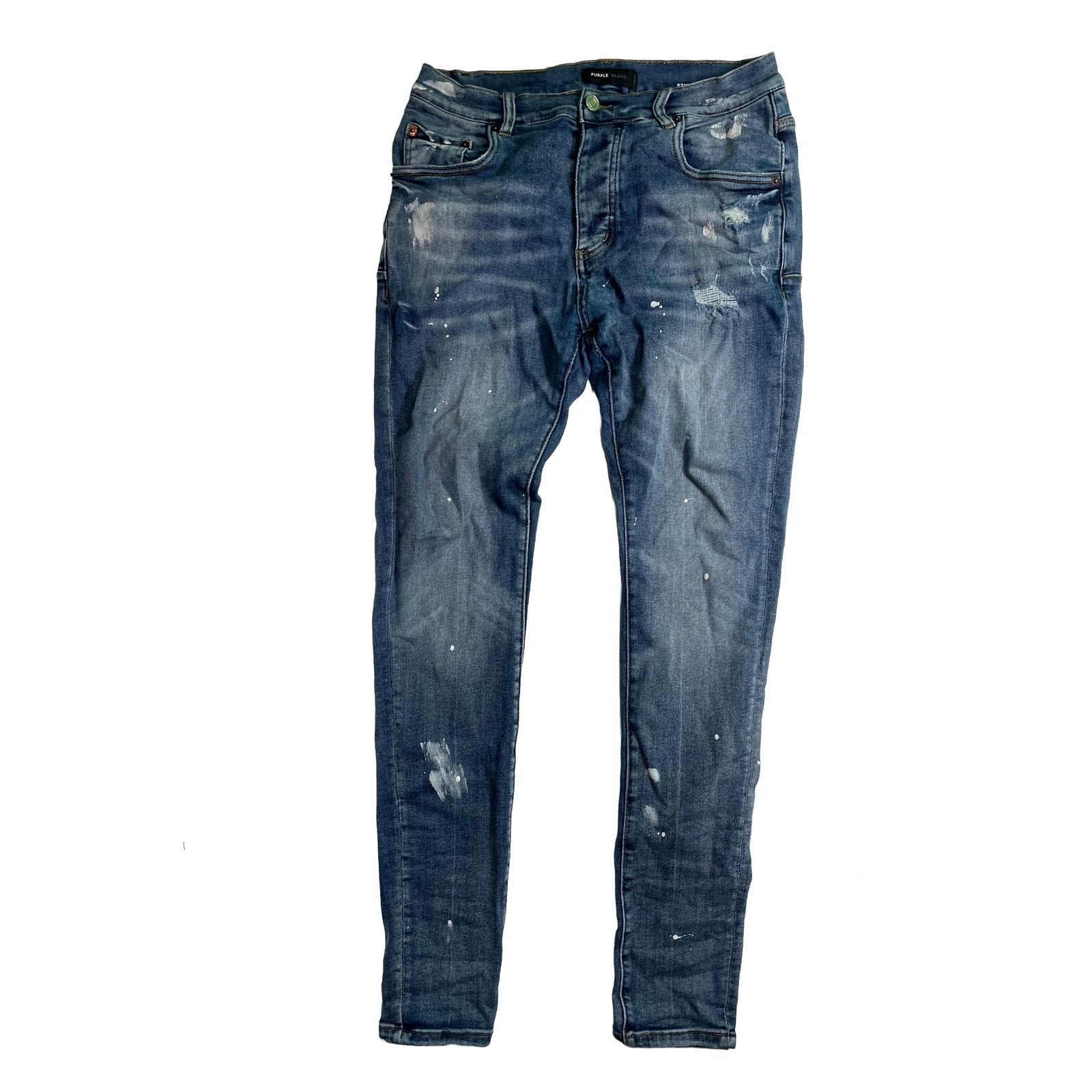 Purple Brand Purple Brand Splatter Dark Wash Jeans Size US 34 / EU 50 - 1 Thumbnail